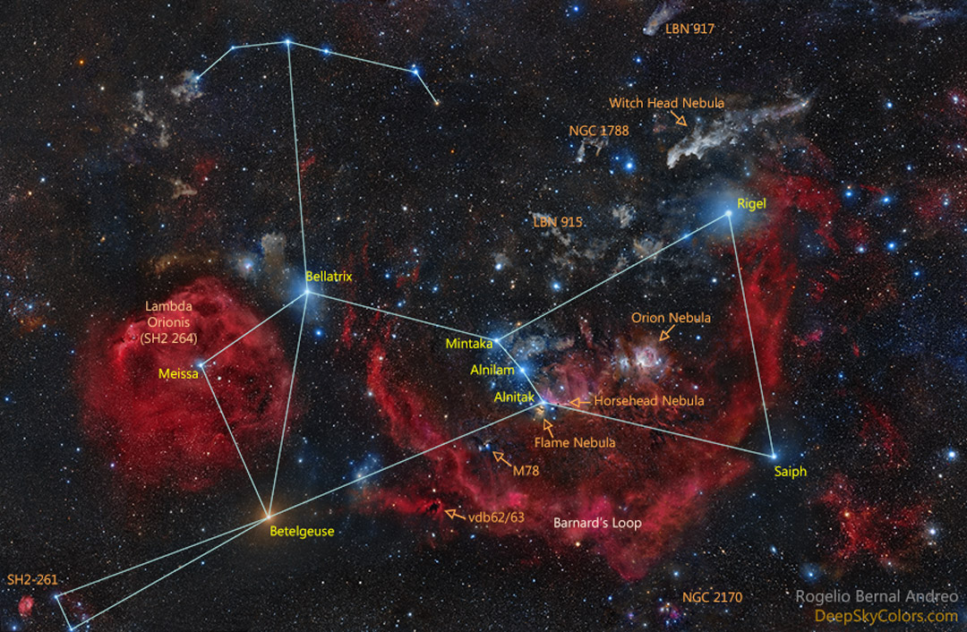APOD: 2016 December 4 – Official Star Names for Orion