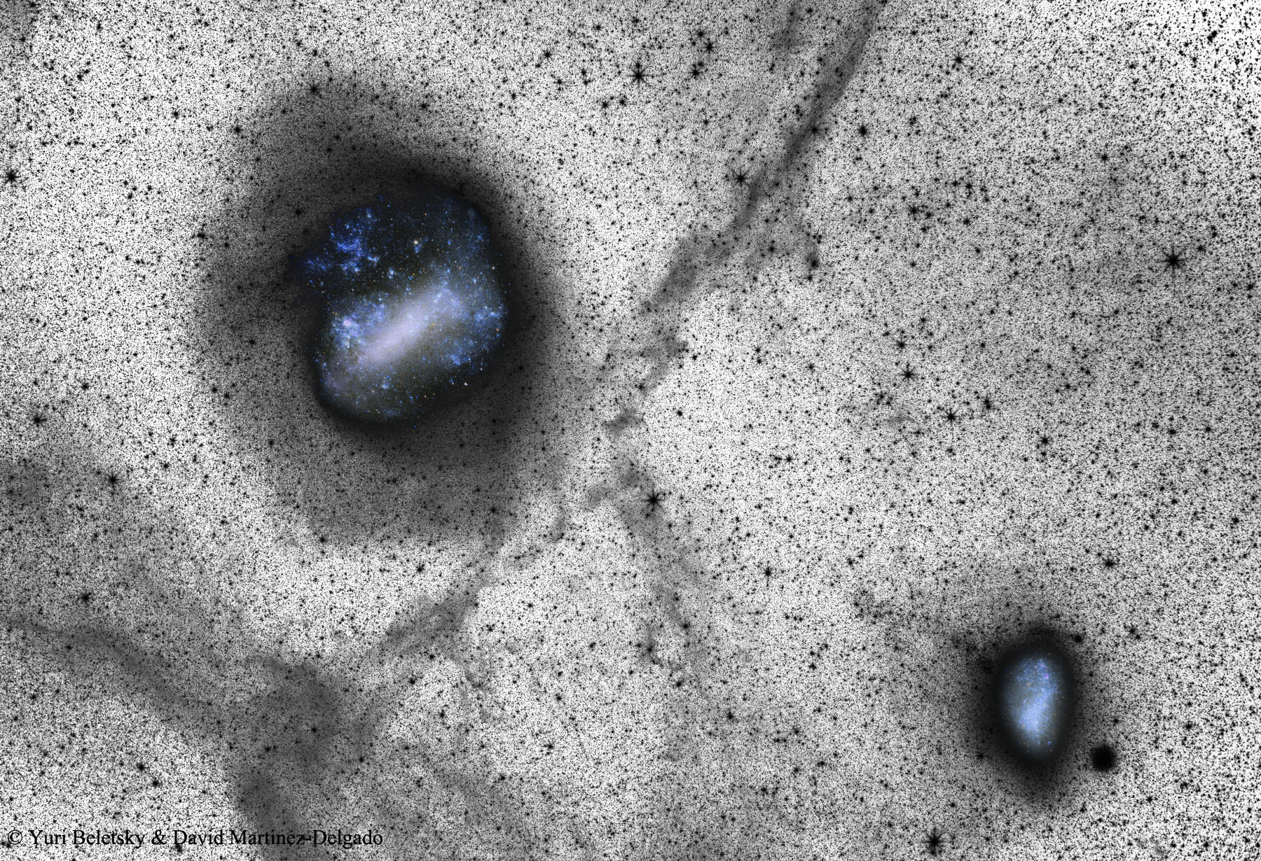 APOD: 2016 July 25 – Deep Magellanic Clouds Image Indicates Collisions