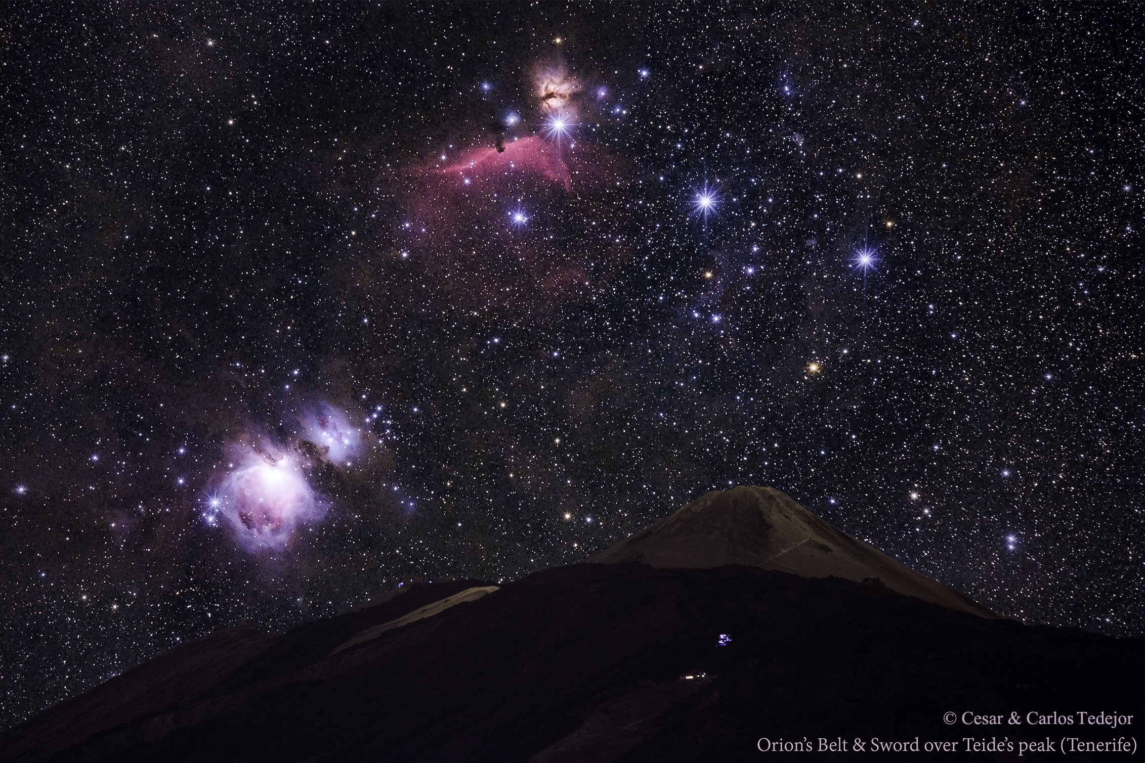 APOD: 2016 March 28 – Orion’s Belt and Sword over Teide’s Peak
