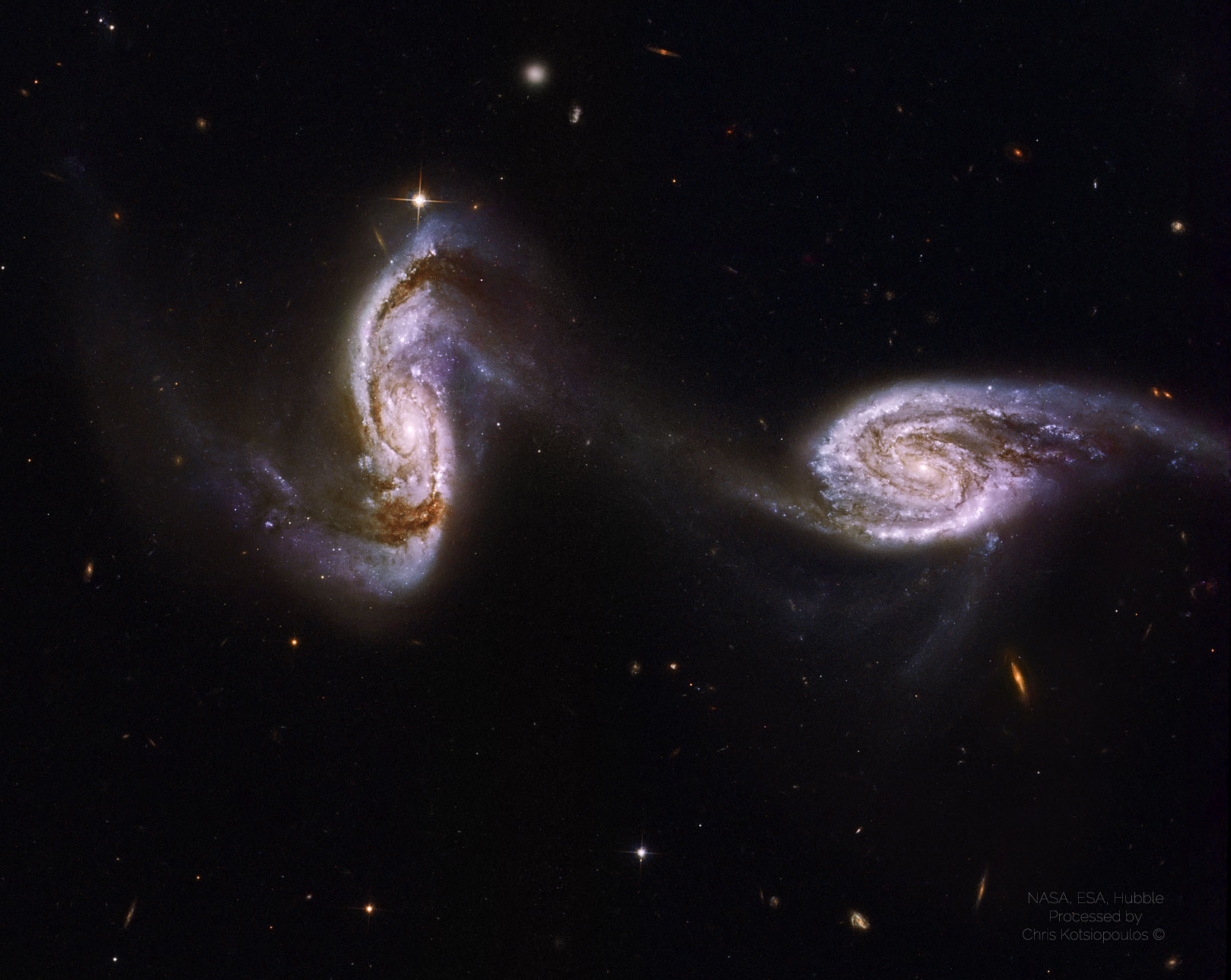 APOD: 2016 November 28 – Arp 240: A Bridge between Spiral Galaxies from Hubble