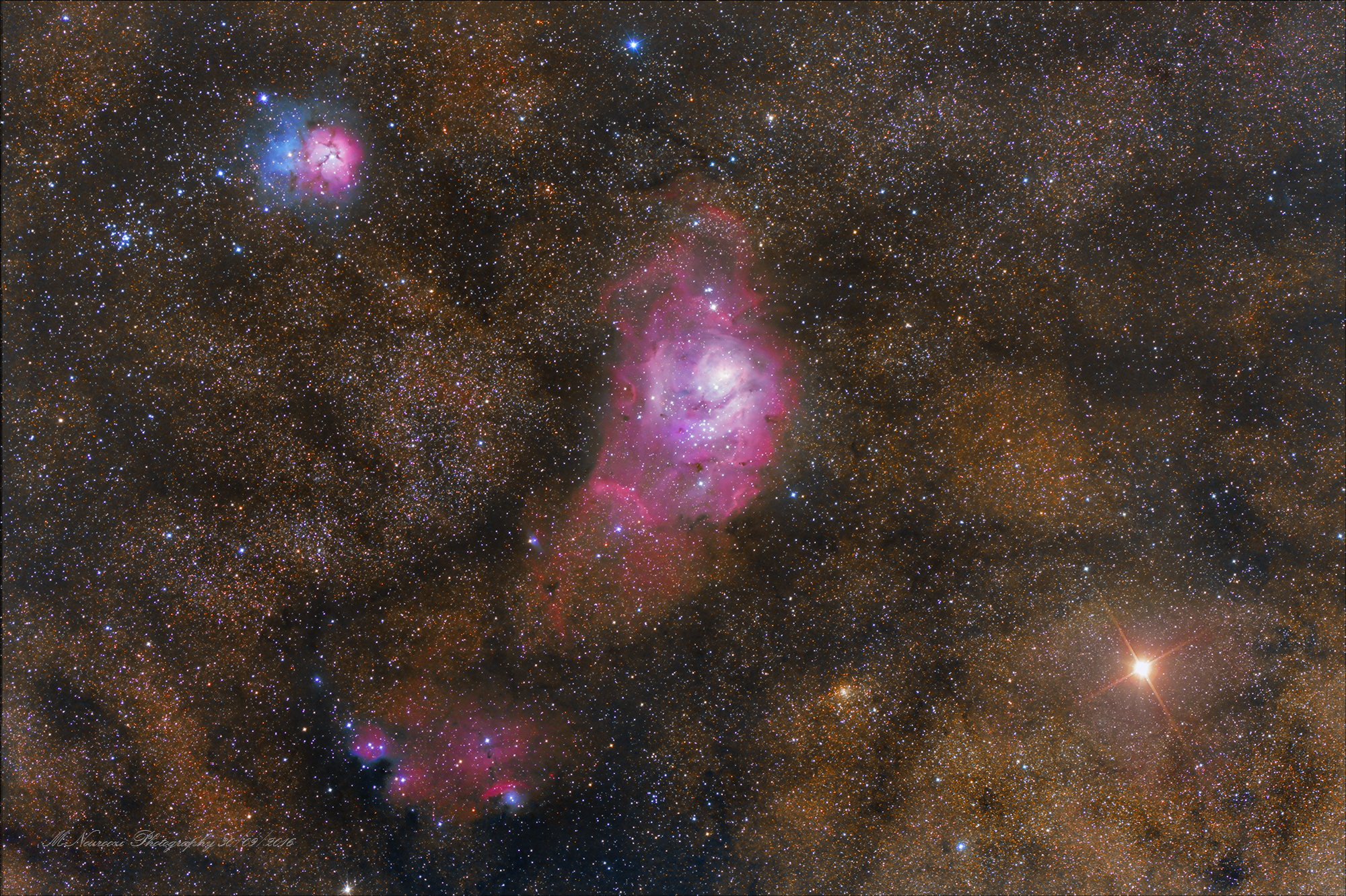 APOD: 2016 October 6 – Trifid, Lagoon, and Mars