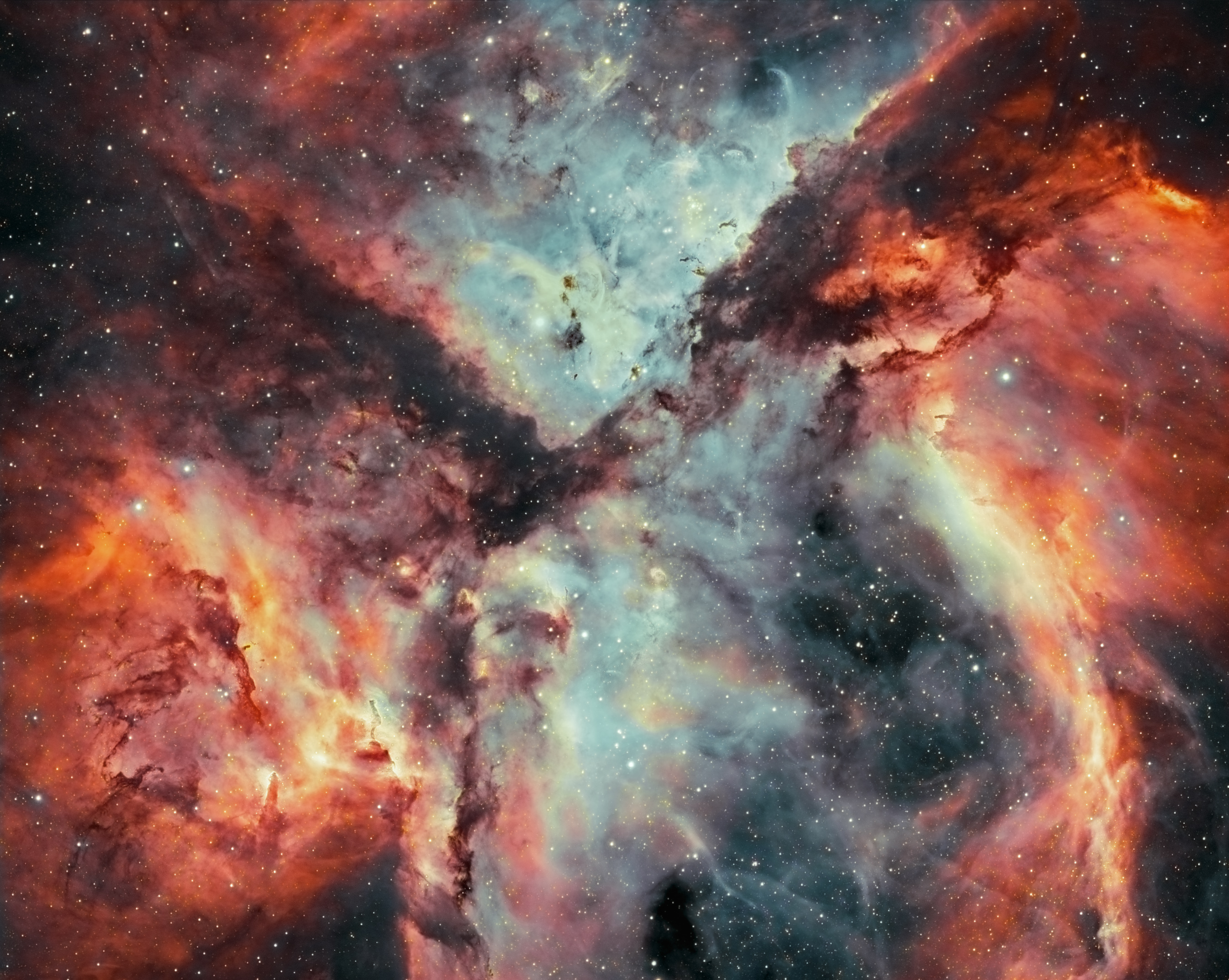 APOD: 2017 August 15 – Stars, Gas, and Dust Battle in the Carina Nebula
