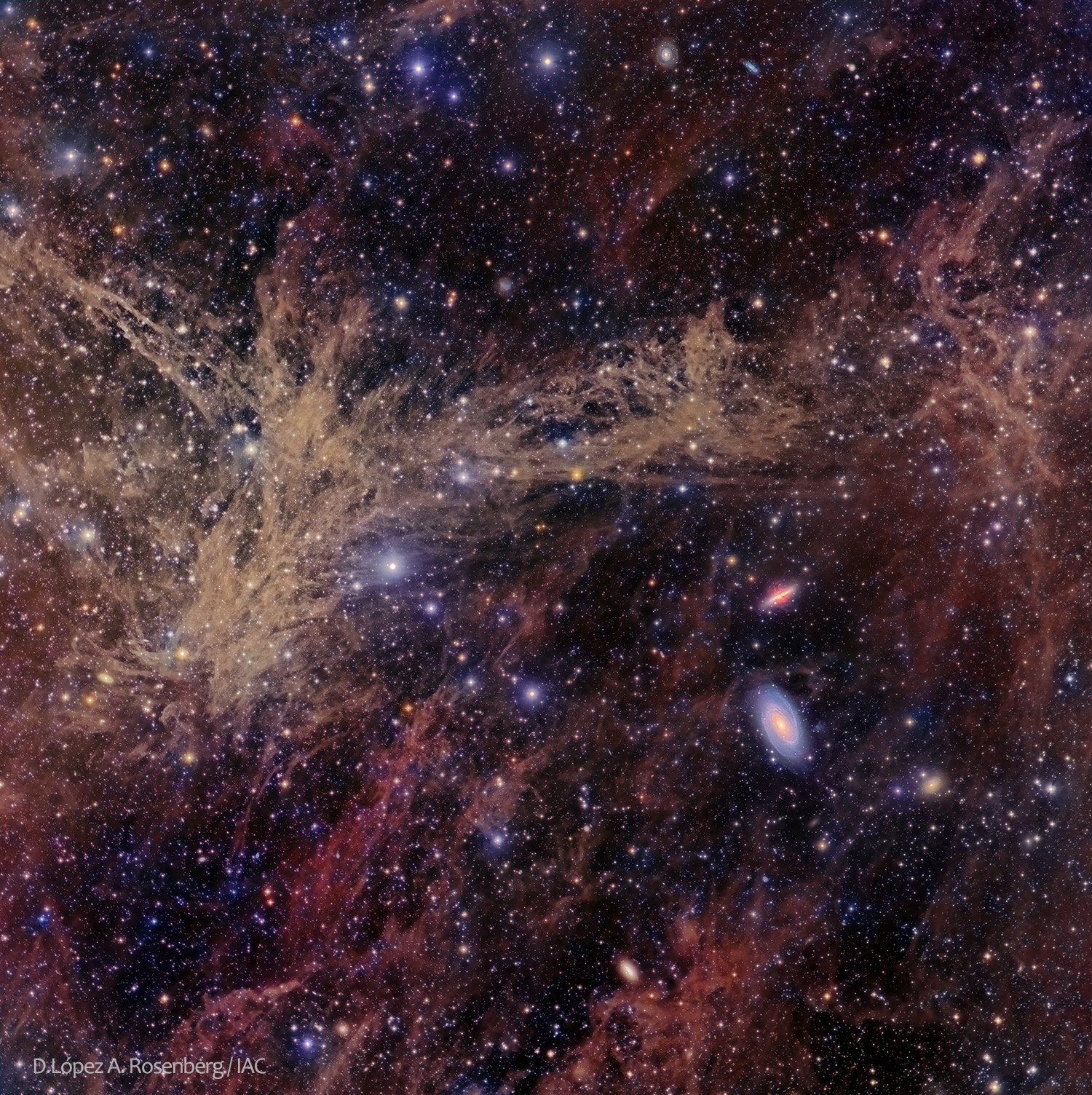 APOD: 2017 June 27 – The M81 Galaxy Group through the Integrated Flux Nebula