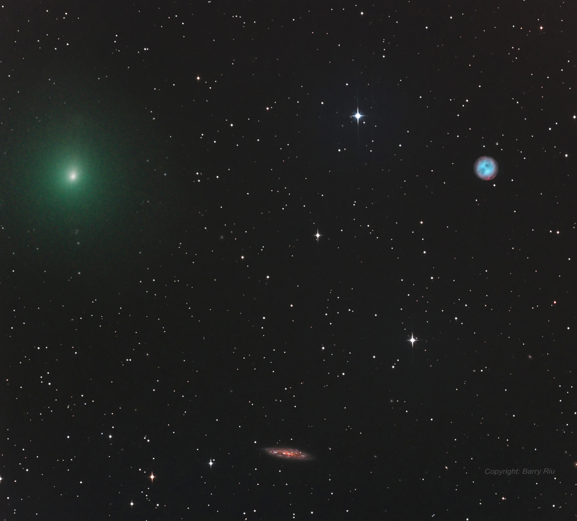 APOD: 2017 March 24 – The Comet, the Owl, and the Galaxy