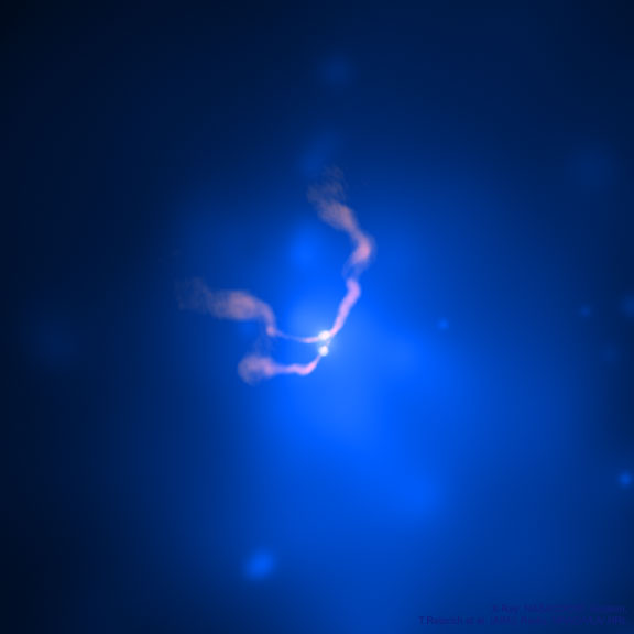 APOD: 2017 October 22 – Two Black Holes Dancing in 3C 75