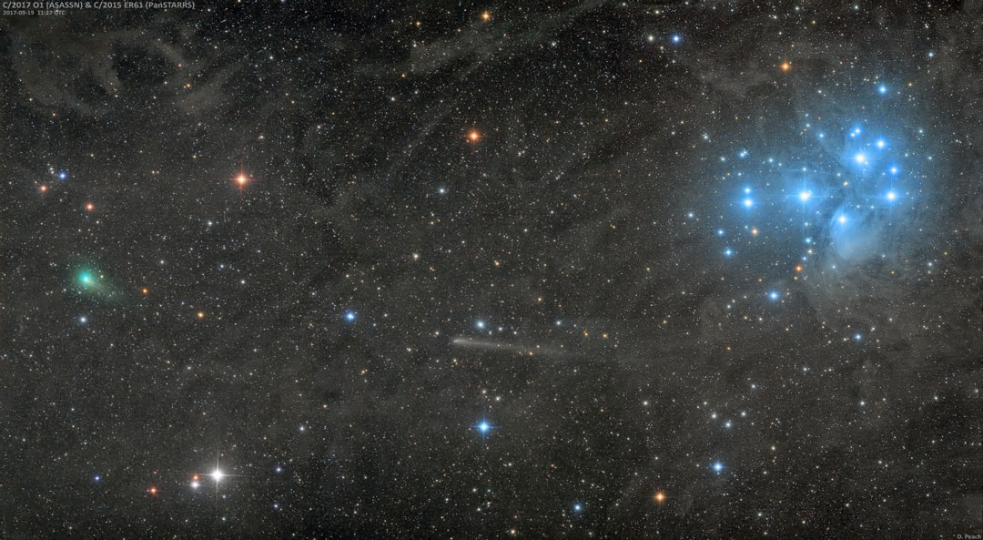 APOD: 2017 October 2 – Two Comets and a Star Cluster