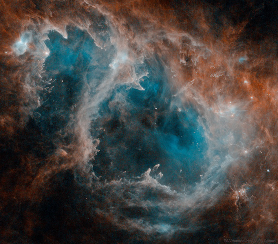 APOD: 2017 October 4 – The Soul Nebula in Infrared from Herschel