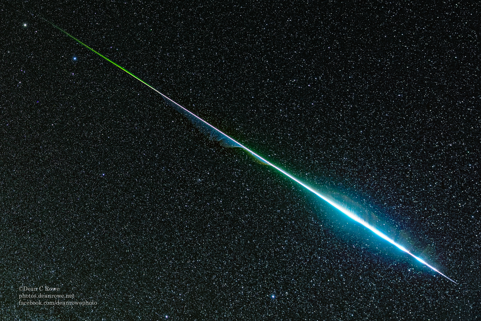 APOD: 2018 December 19 – A Rainbow Geminid Meteor