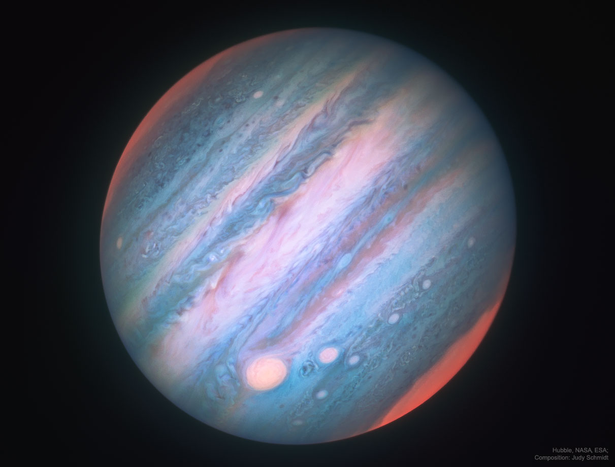 APOD: 2018 February 21 – Jupiter in Infrared from Hubble