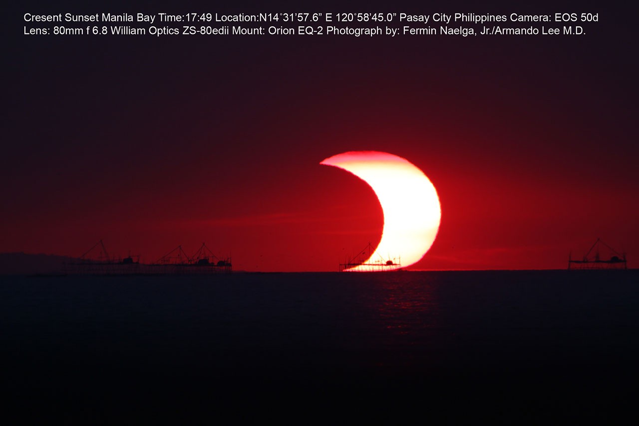 A Partial Eclipse Over Manila Bay — APOD for 2018-02-11