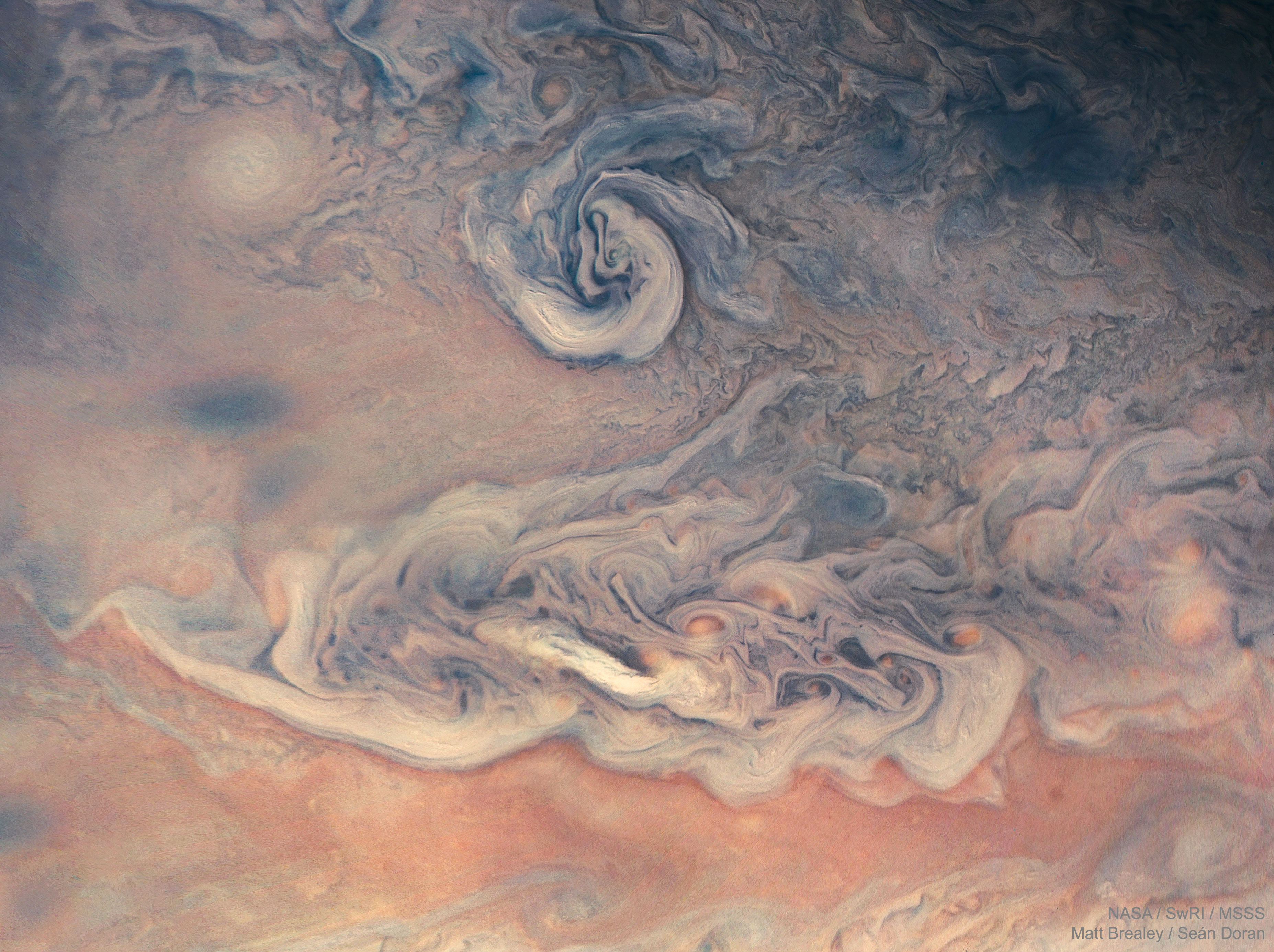 APOD: 2018 November 21 – Swirls and Colors on Jupiter from Juno