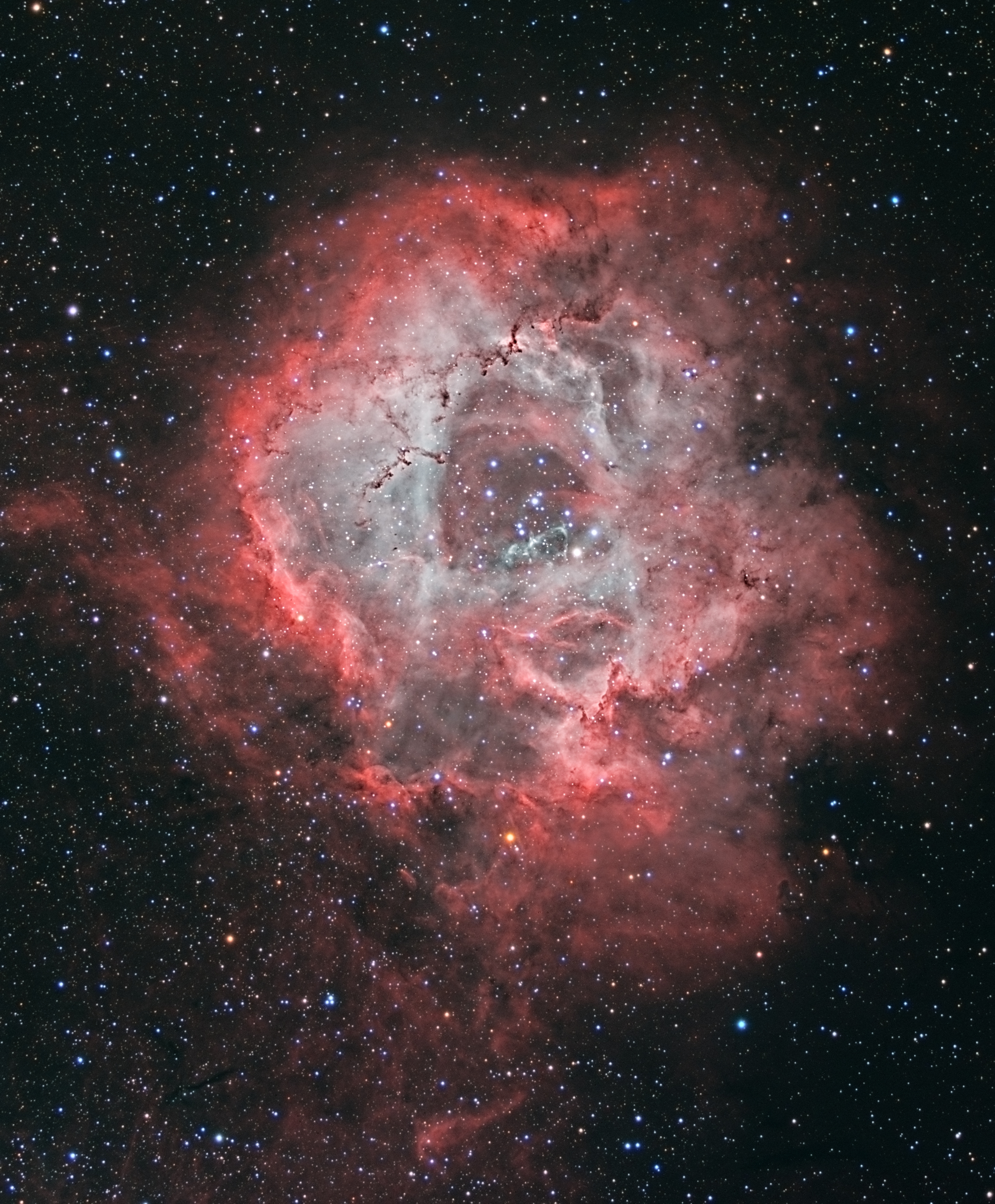 APOD: 2019 April 12 – A Cosmic Rose: The Rosette Nebula in Monoceros
