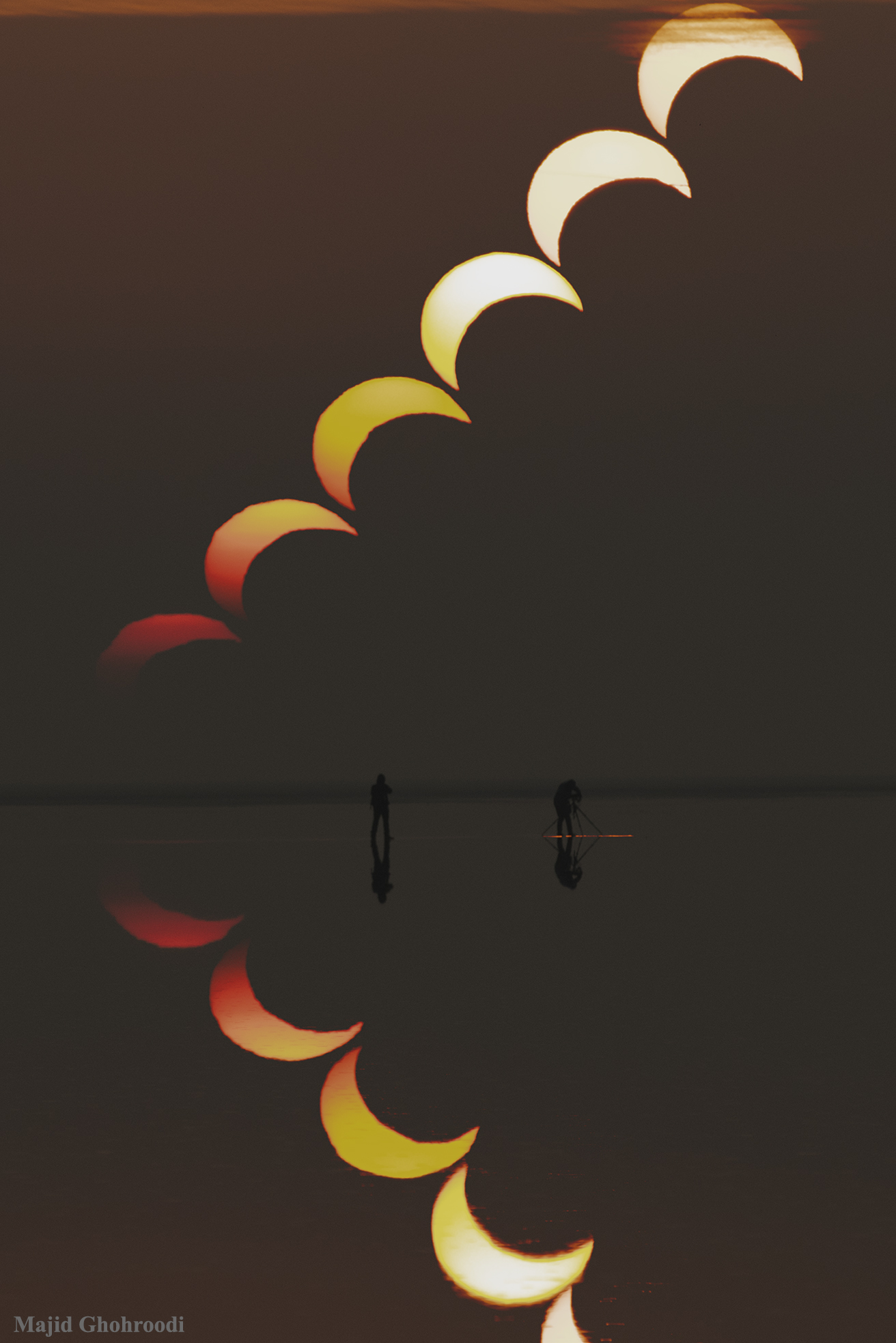 APOD: 2019 December 27 – A Partial Solar Eclipse Sequence Reflected