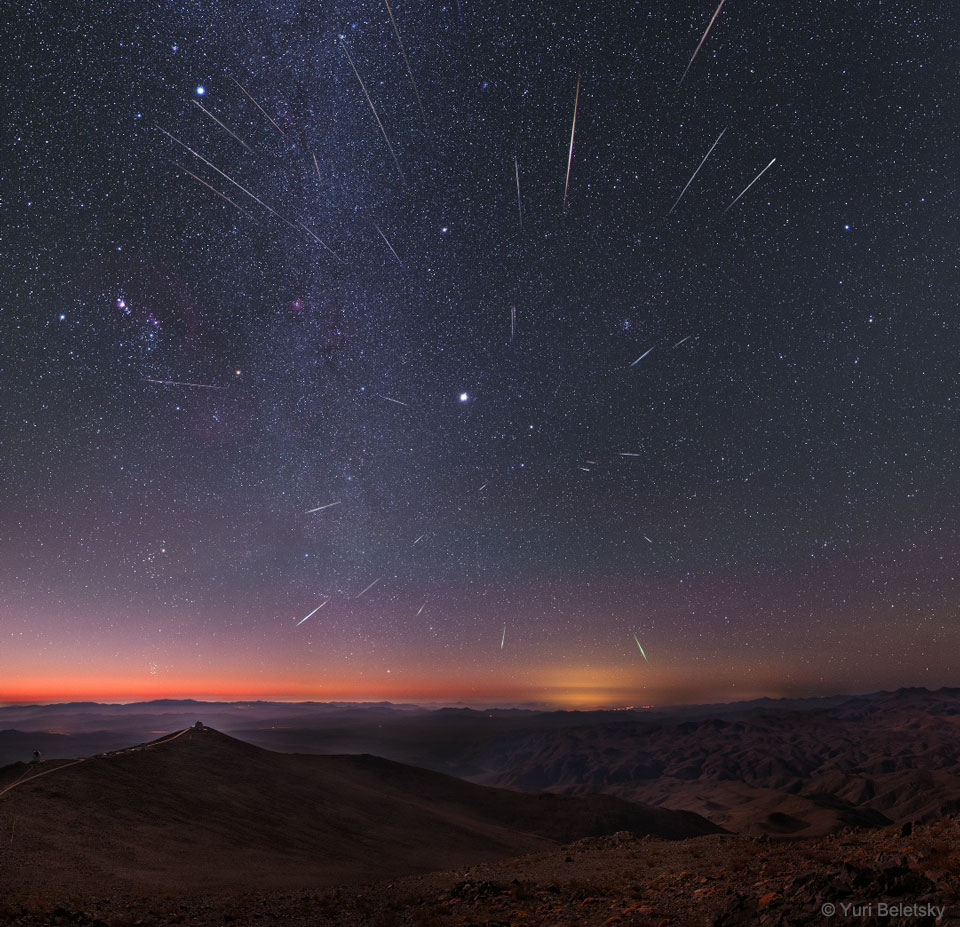 APOD: 2019 December 8 – Geminid Meteors over Chile