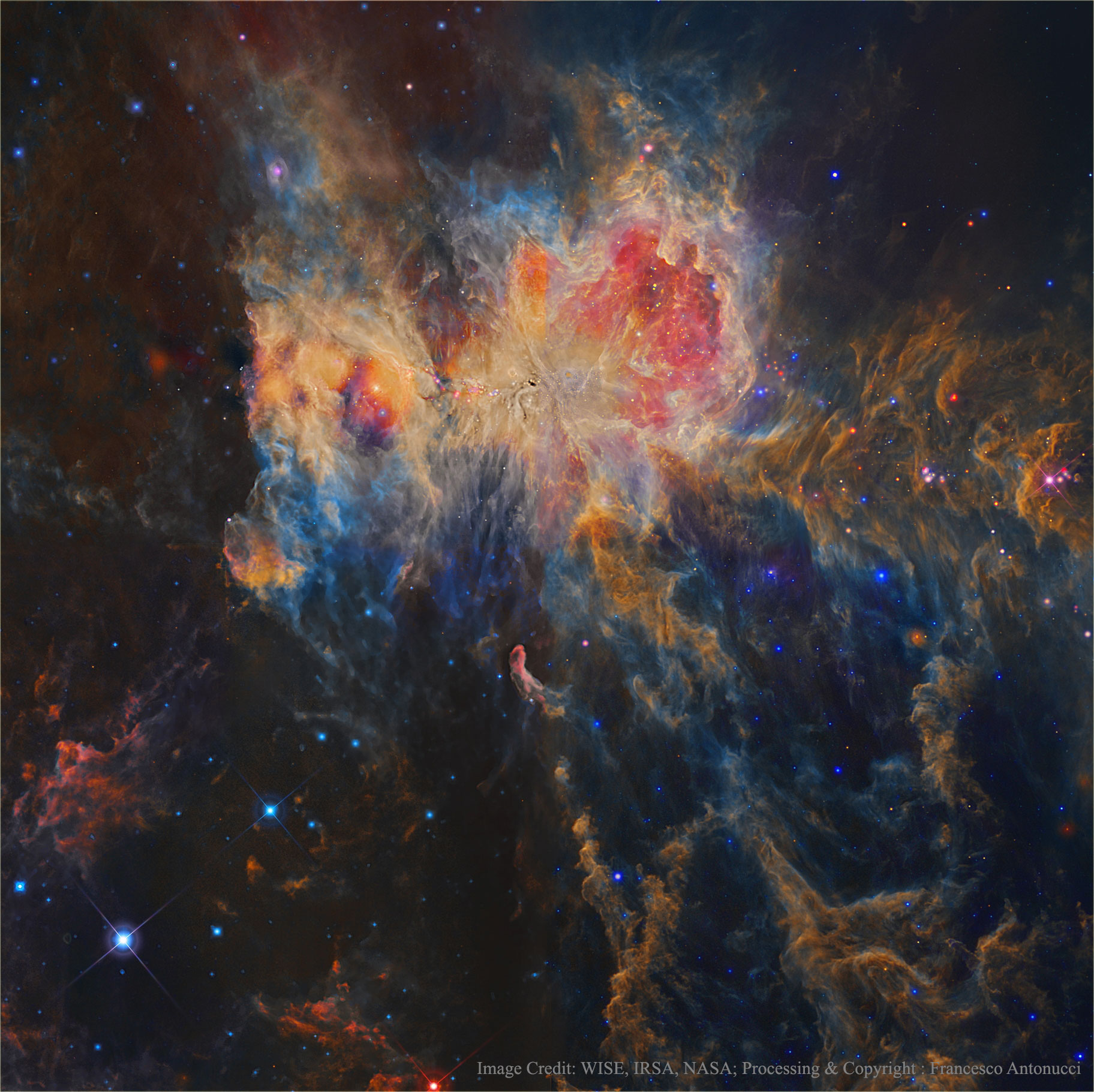 APOD: 2019 January 2 – The Orion Nebula in Infrared from WISE