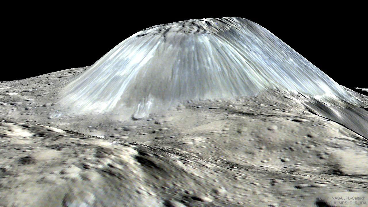 APOD: 2019 June 16 – Unusual Mountain Ahuna Mons on Asteroid Ceres