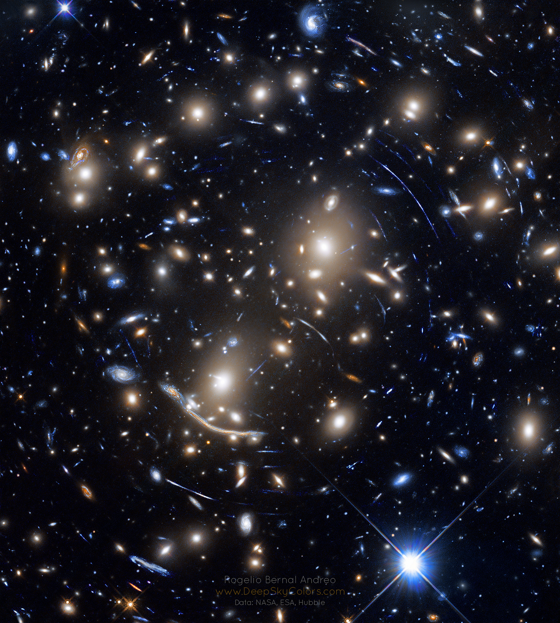 APOD: 2019 March 19 – Abell 370: Galaxy Cluster Gravitational Lens