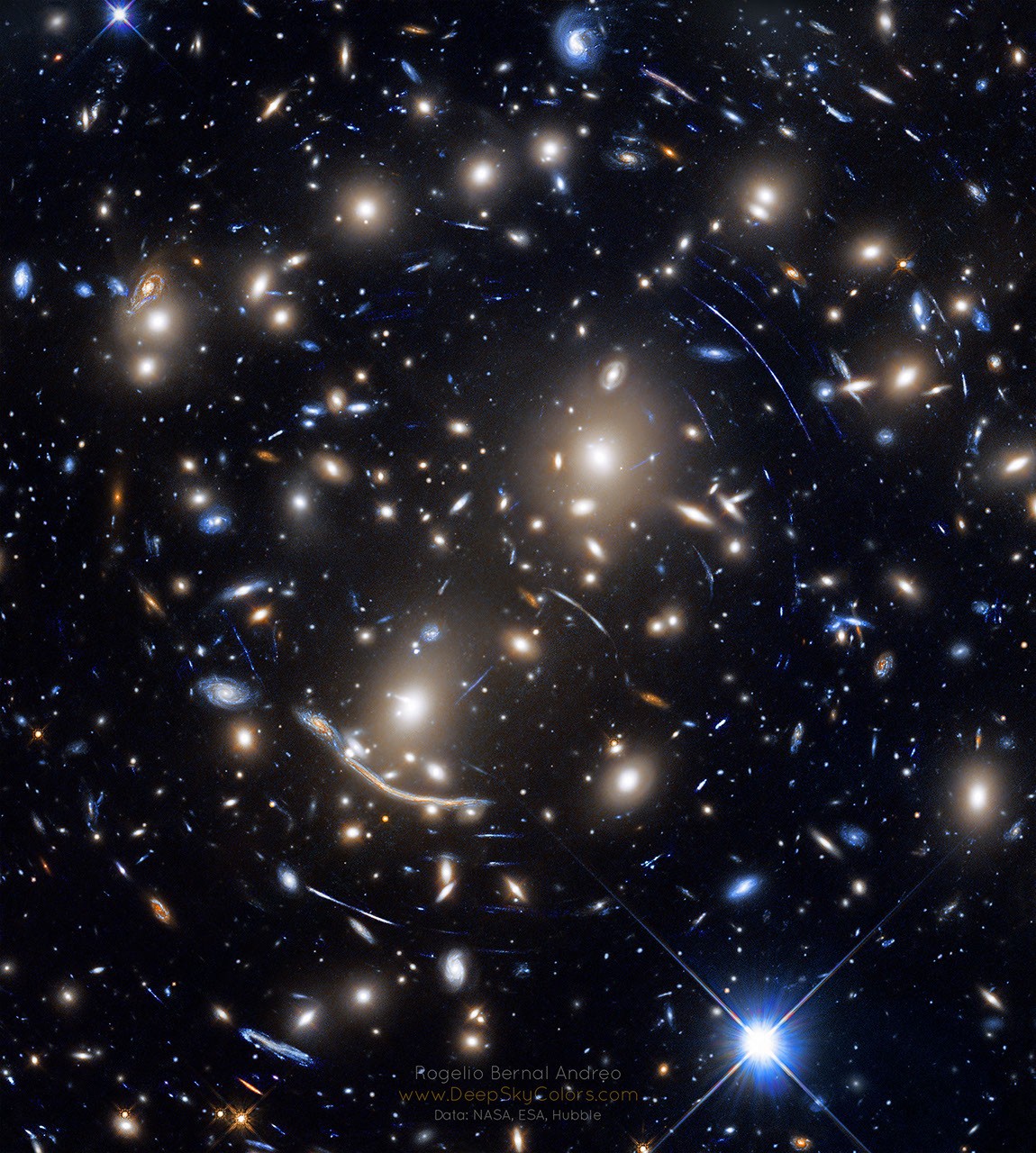 Abell 370: Galaxy Cluster Gravitational Lens — APOD for 2019-03-19