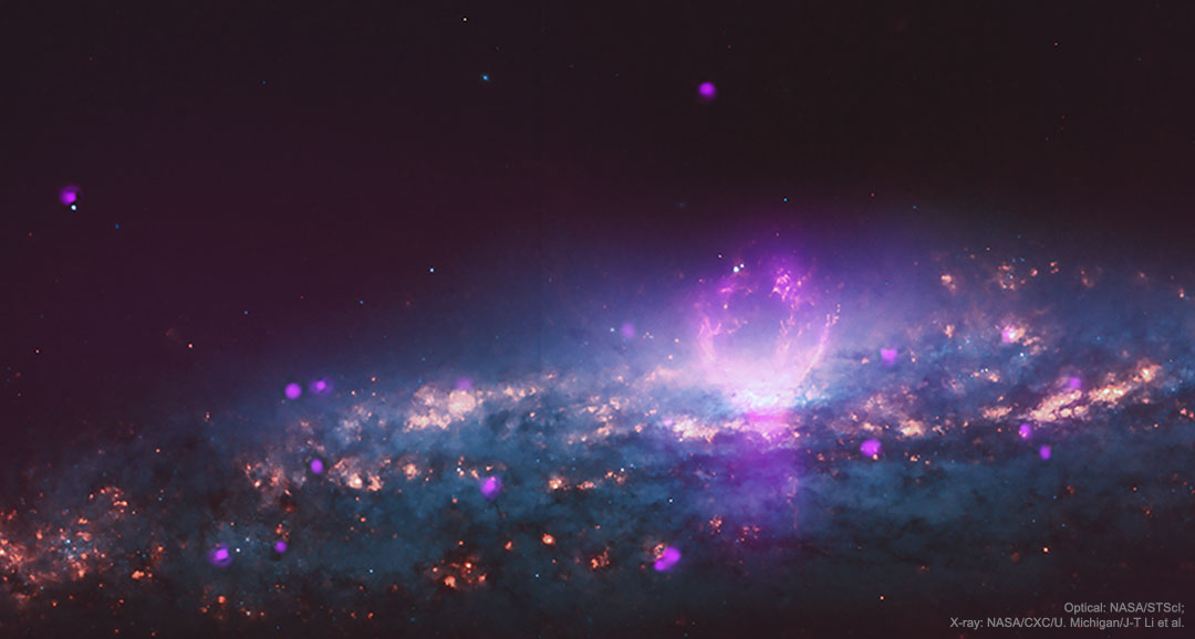 APOD: 2019 March 5 – X-Ray Superbubbles in Galaxy NGC 3079