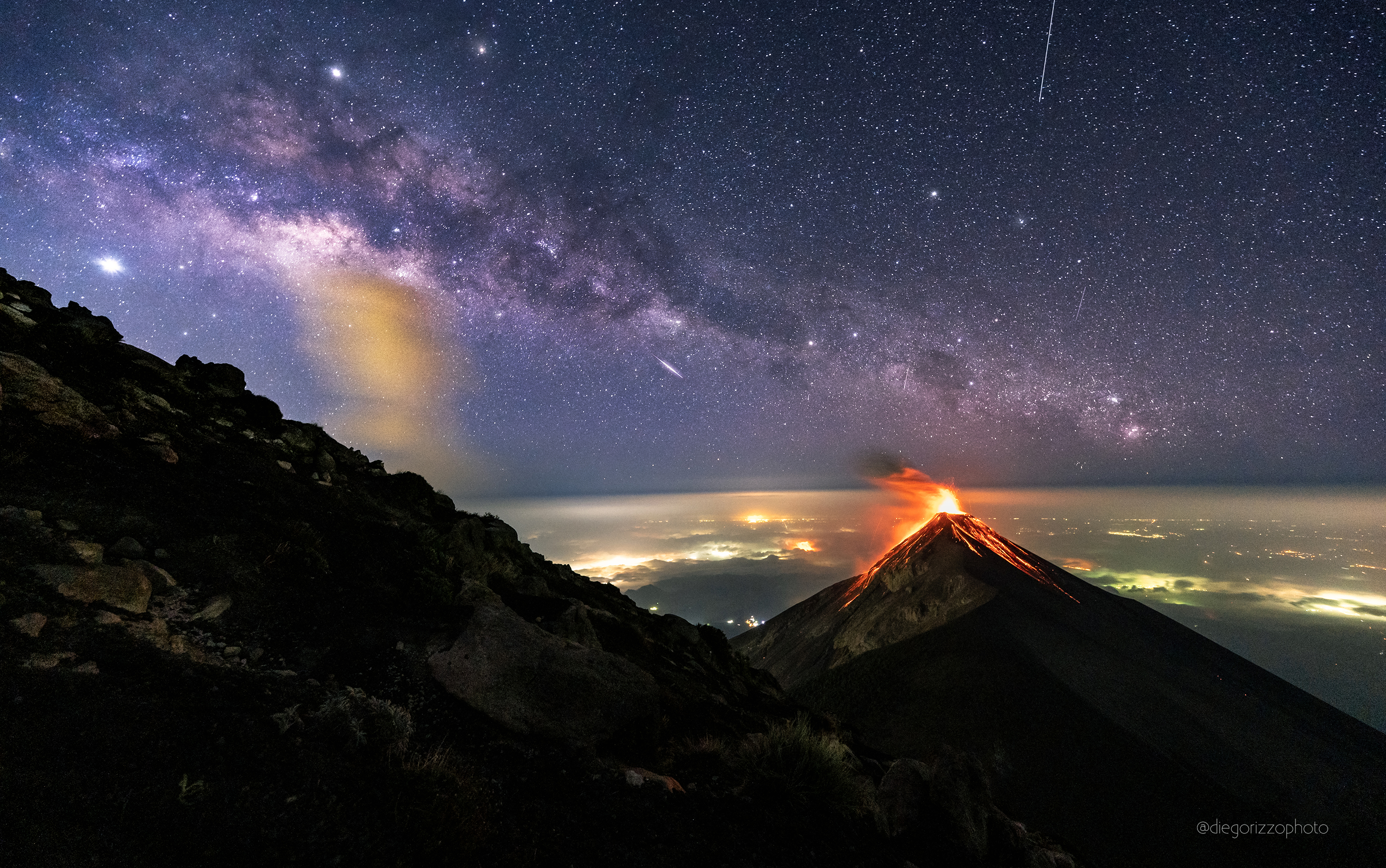 APOD: 2019 May 27 – A Volcano of Fire under a Milky Way of Stars
