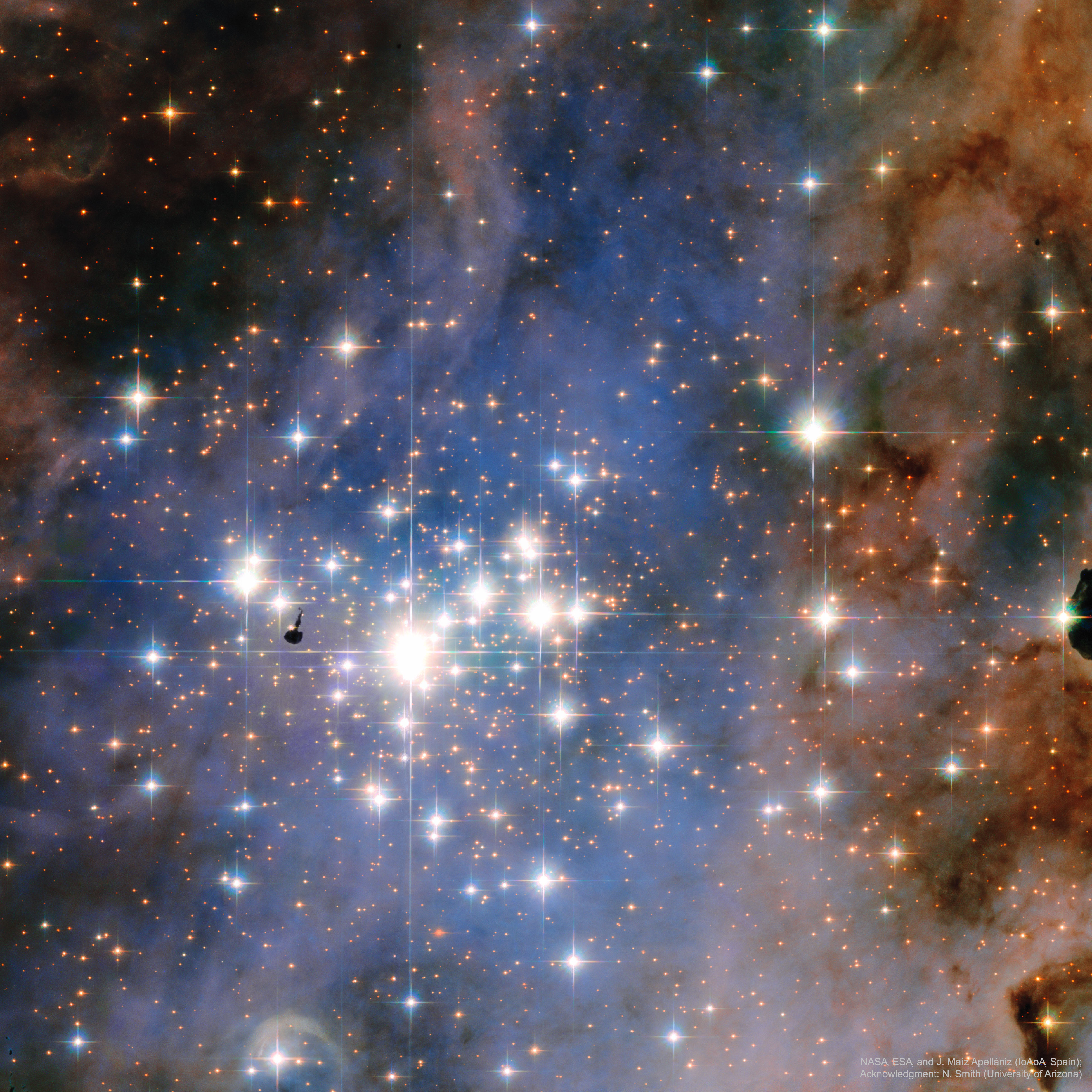 APOD: 2019 May 14 – Young Star Cluster Trumpler 14 from Hubble