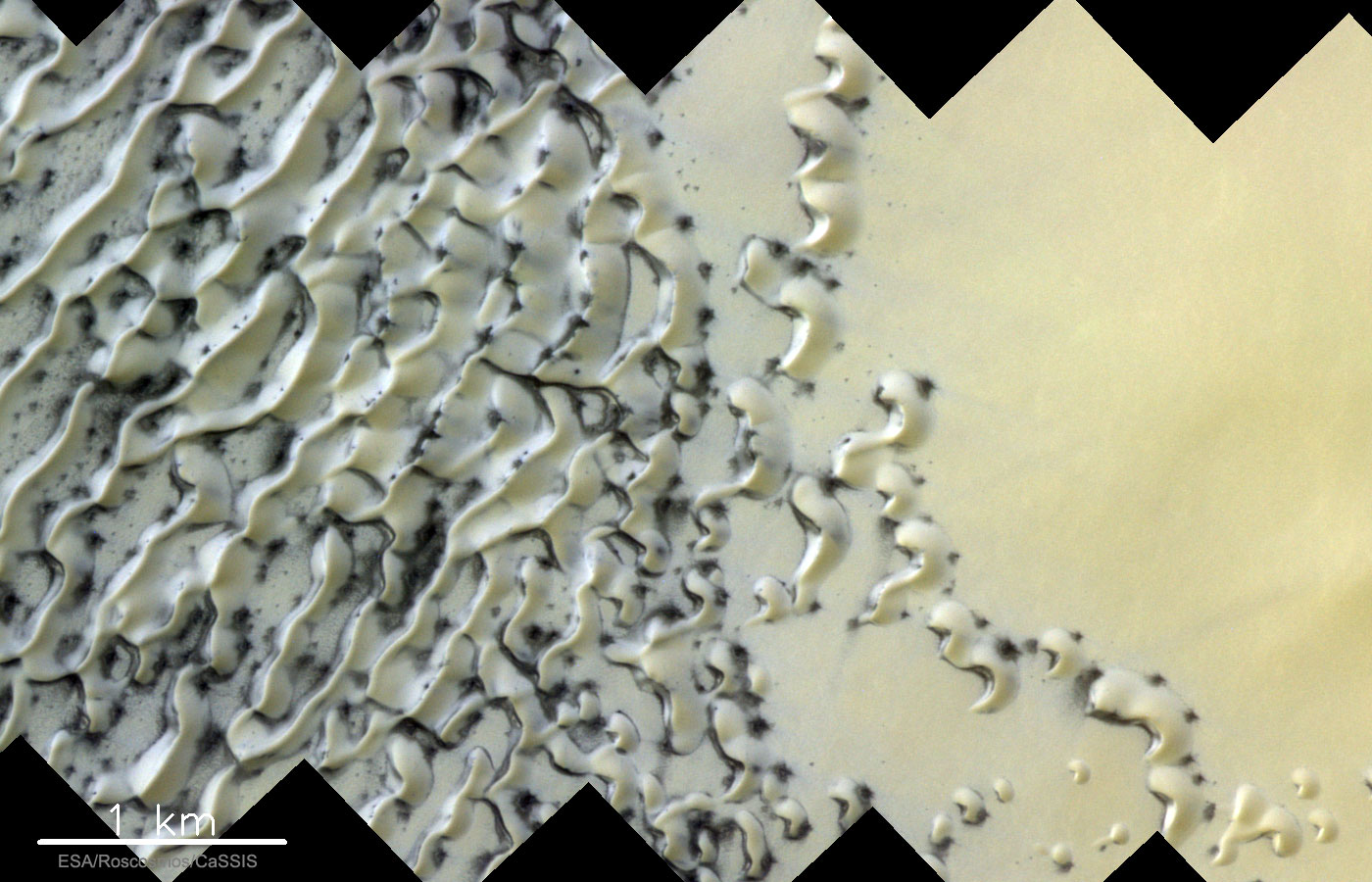 APOD: 2019 September 24 – Sand Dunes Thawing on Mars