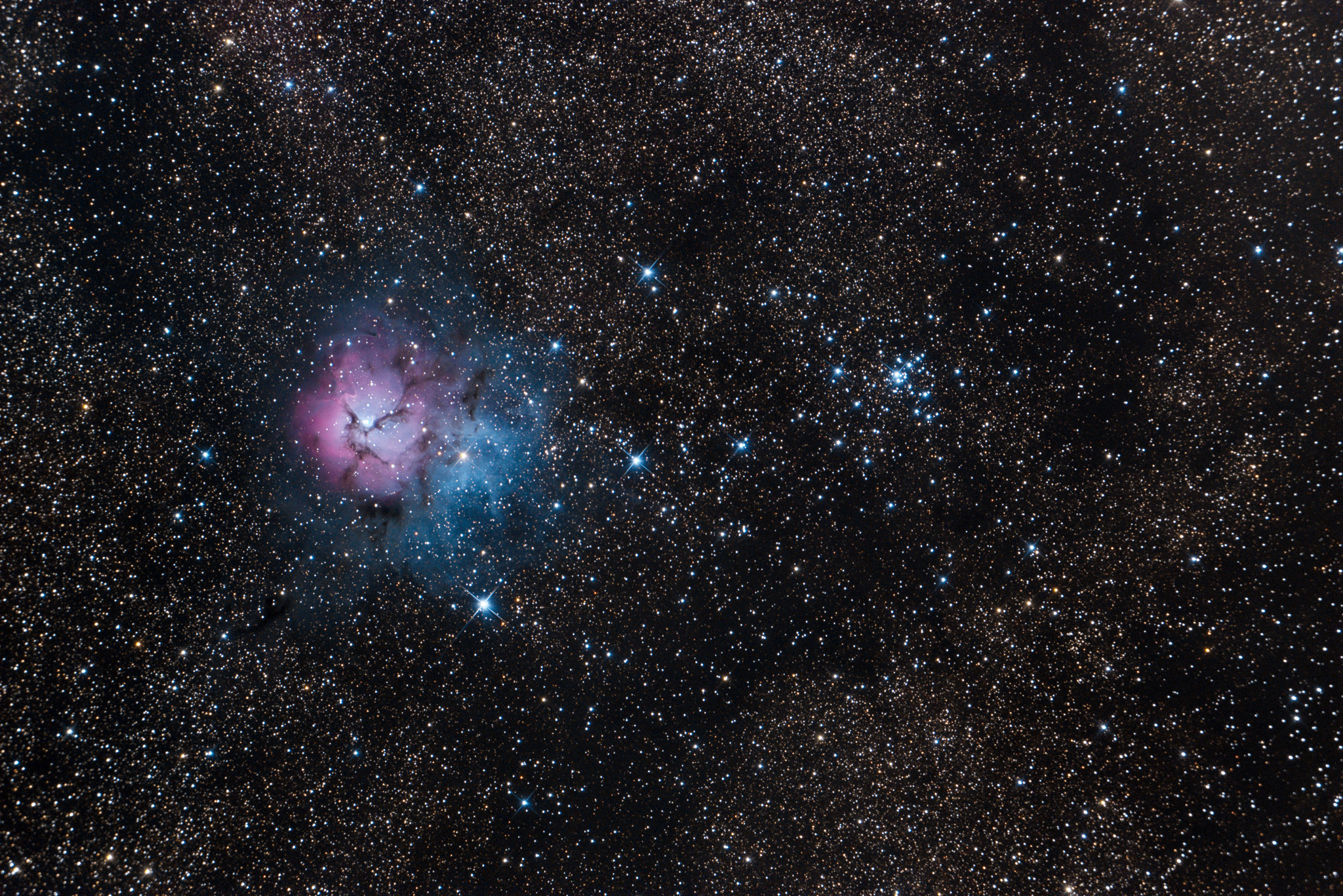 APOD: 2020 August 6 – Messier 20 and 21