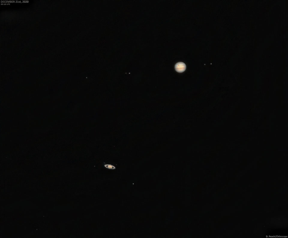 APOD: 2020 December 23 – Jupiter Meets Saturn: A Red Spotted Great Conjunction