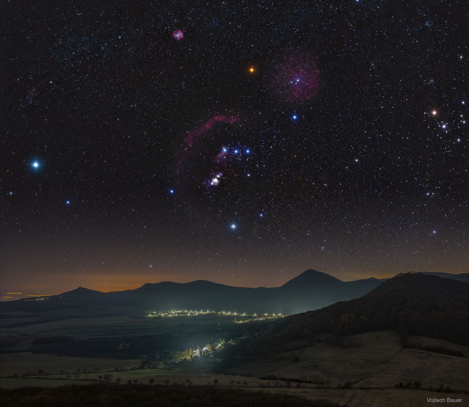 APOD: 2020 February 18 – Orion over the Central Bohemian Highlands