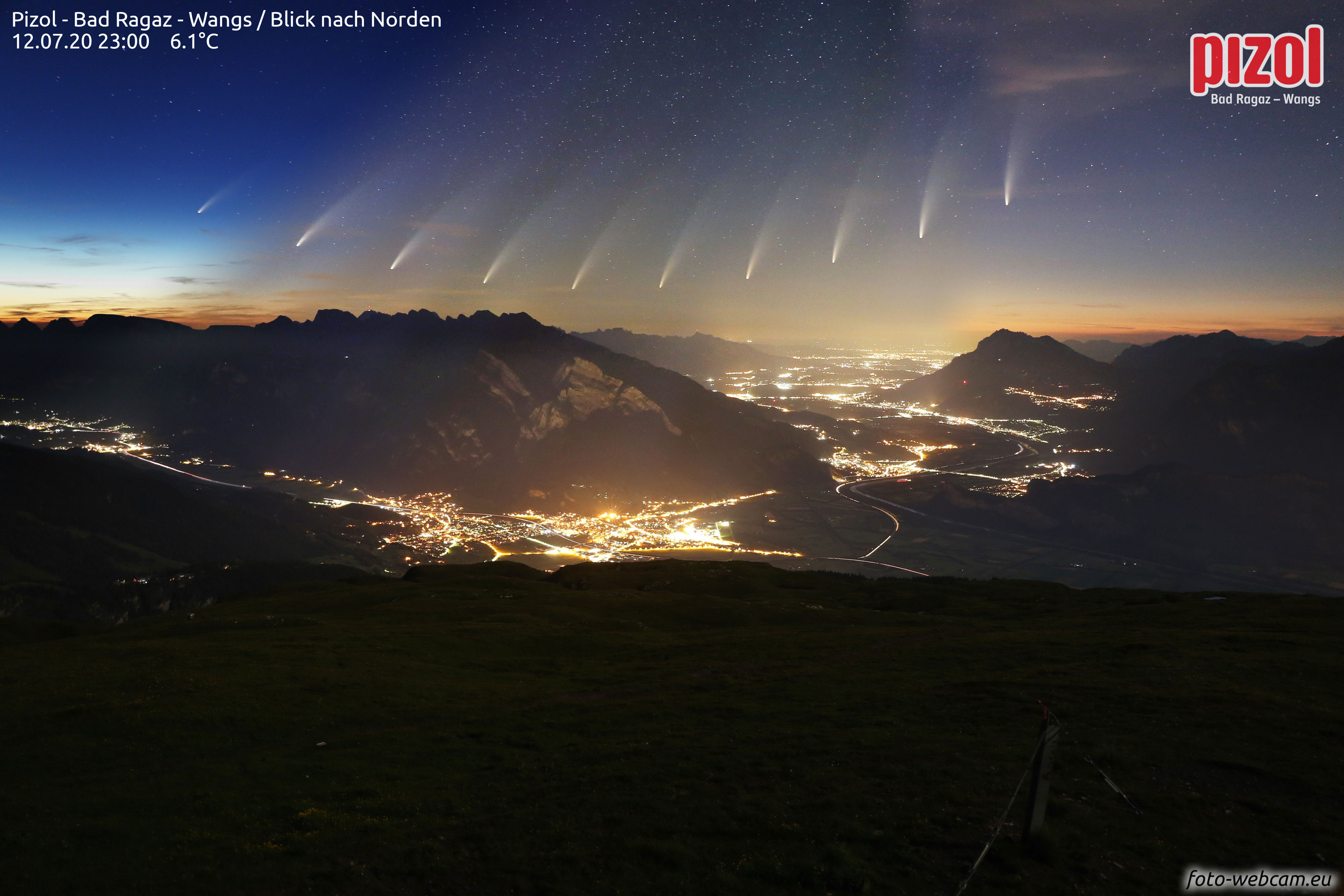 APOD: 2020 July 15 – Comet NEOWISE over the Swiss Alps