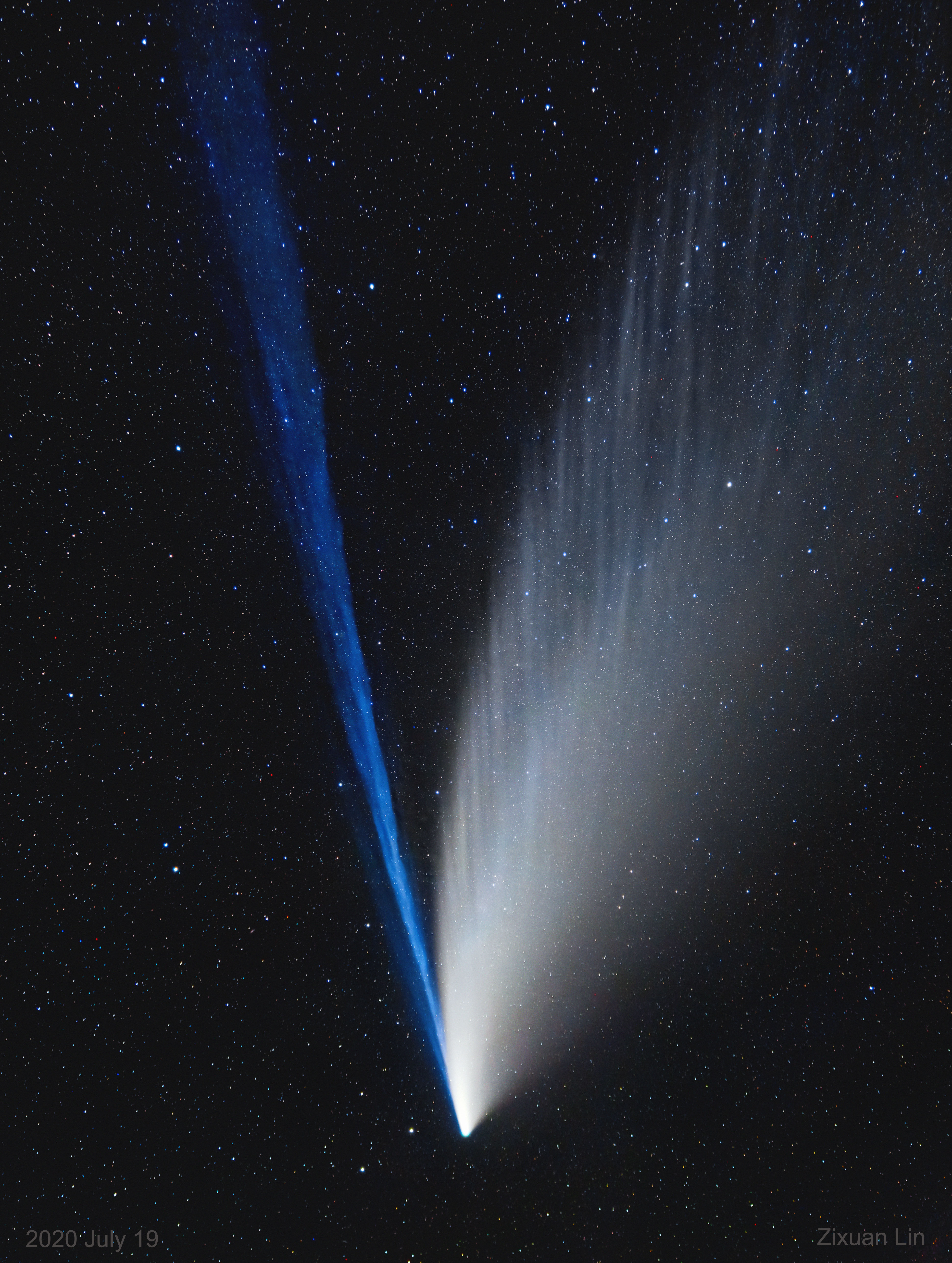 APOD: 2020 July 22 – The Structured Tails of Comet NEOWISE