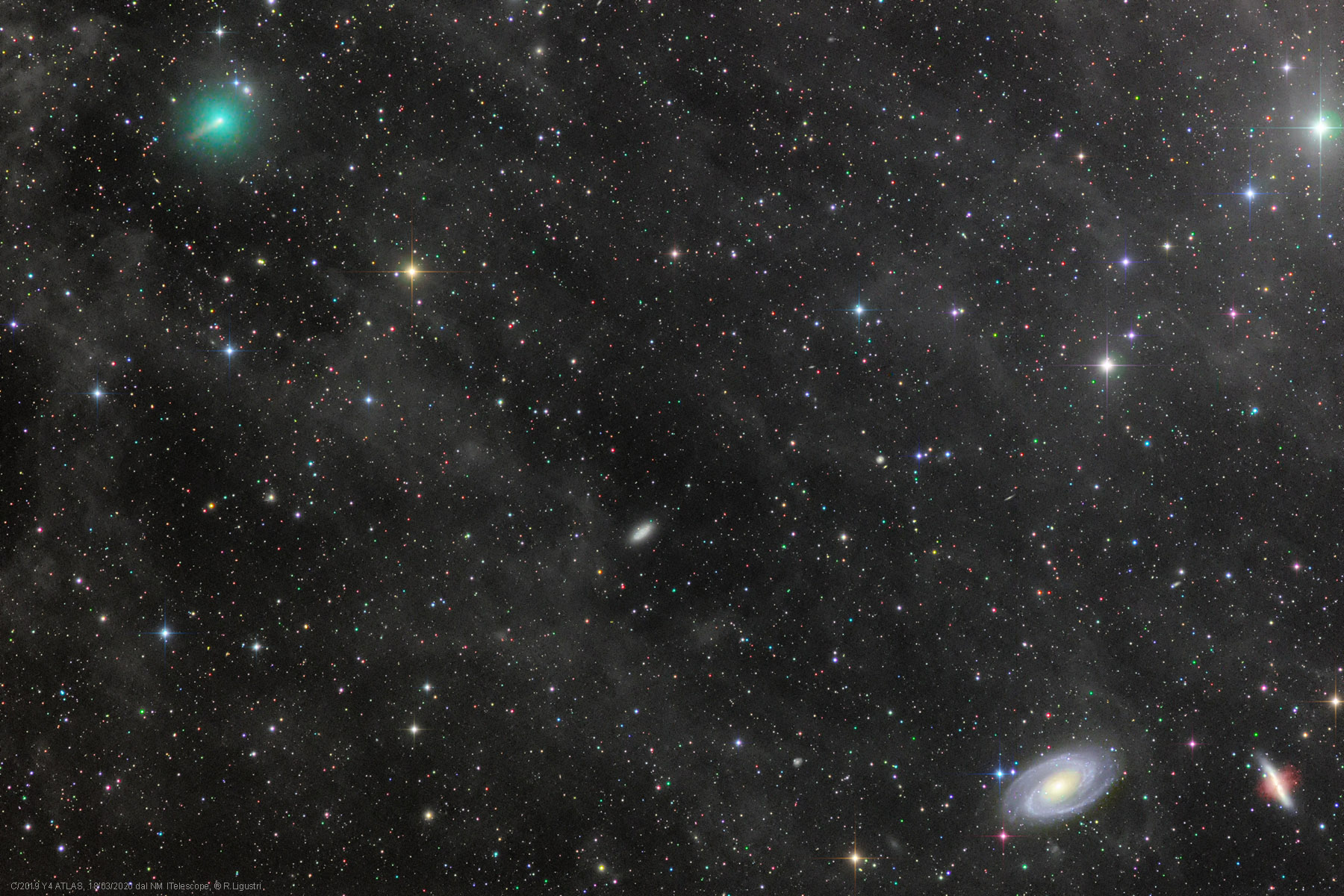 APOD: 2020 March 21 – Comet ATLAS and the Mighty Galaxies