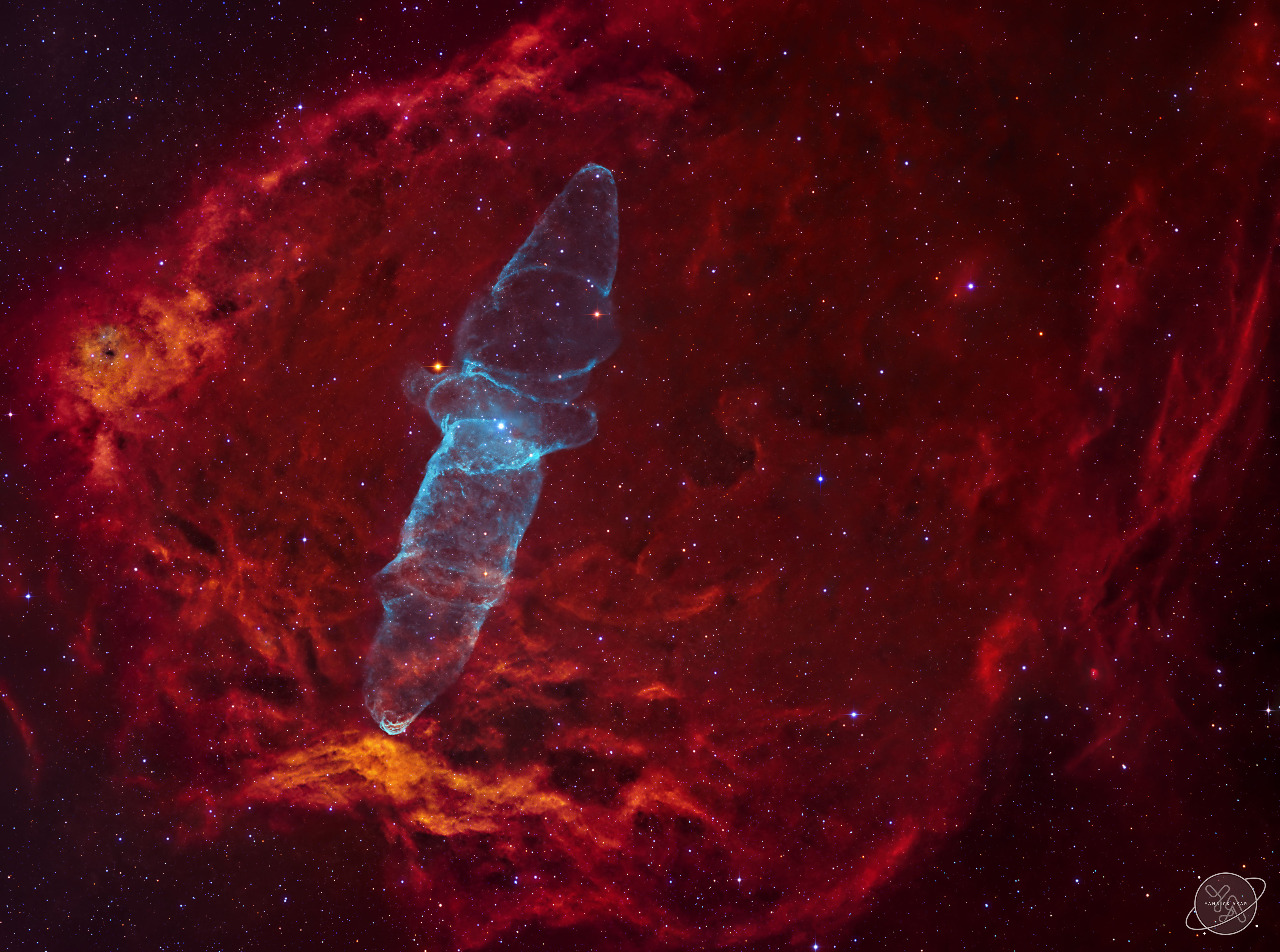 APOD: 2020 October 7 – Ou4: A Giant Squid in a Flying Bat