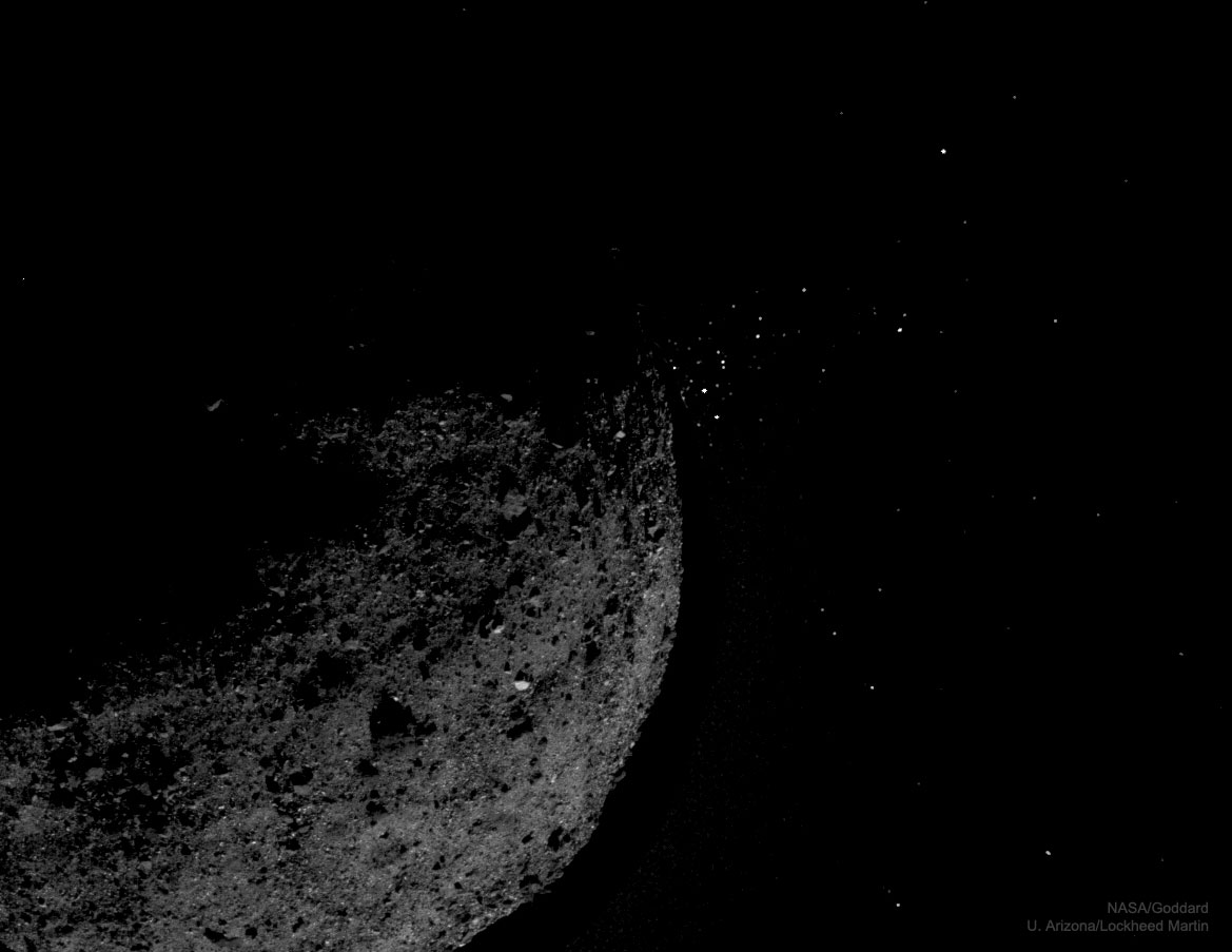 APOD: 2020 September 16 – Gravel Ejected from Asteroid Bennu
