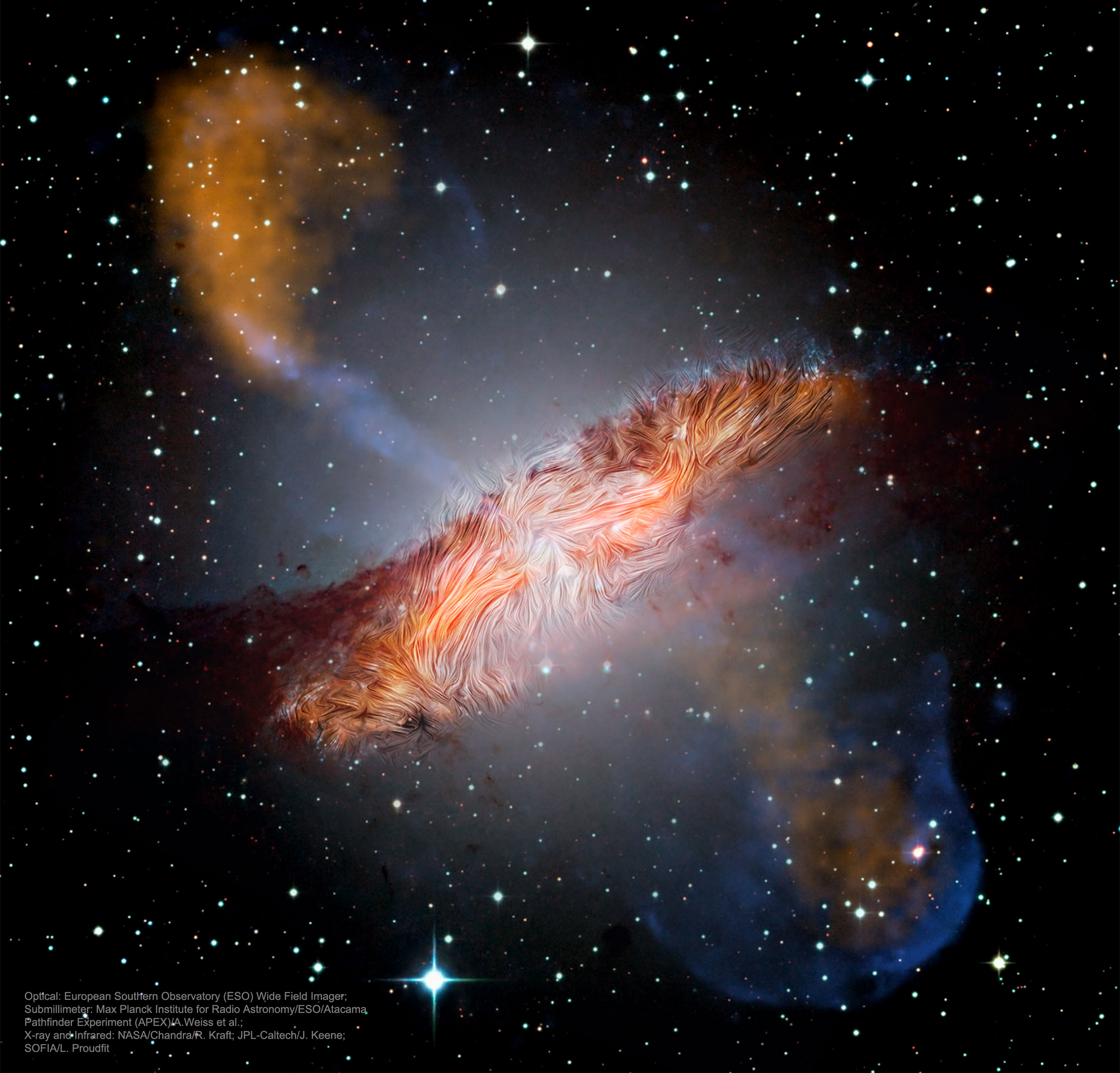 A picture toward the center of our Galaxy in infrared light. Please see the explanation for more information.
