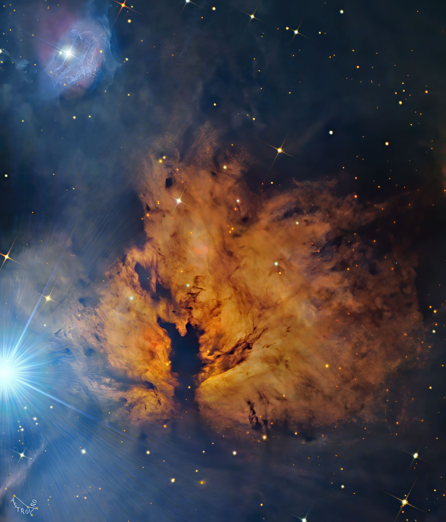 APOD: 2021 April 12 – Alnitak and the Flame Nebula