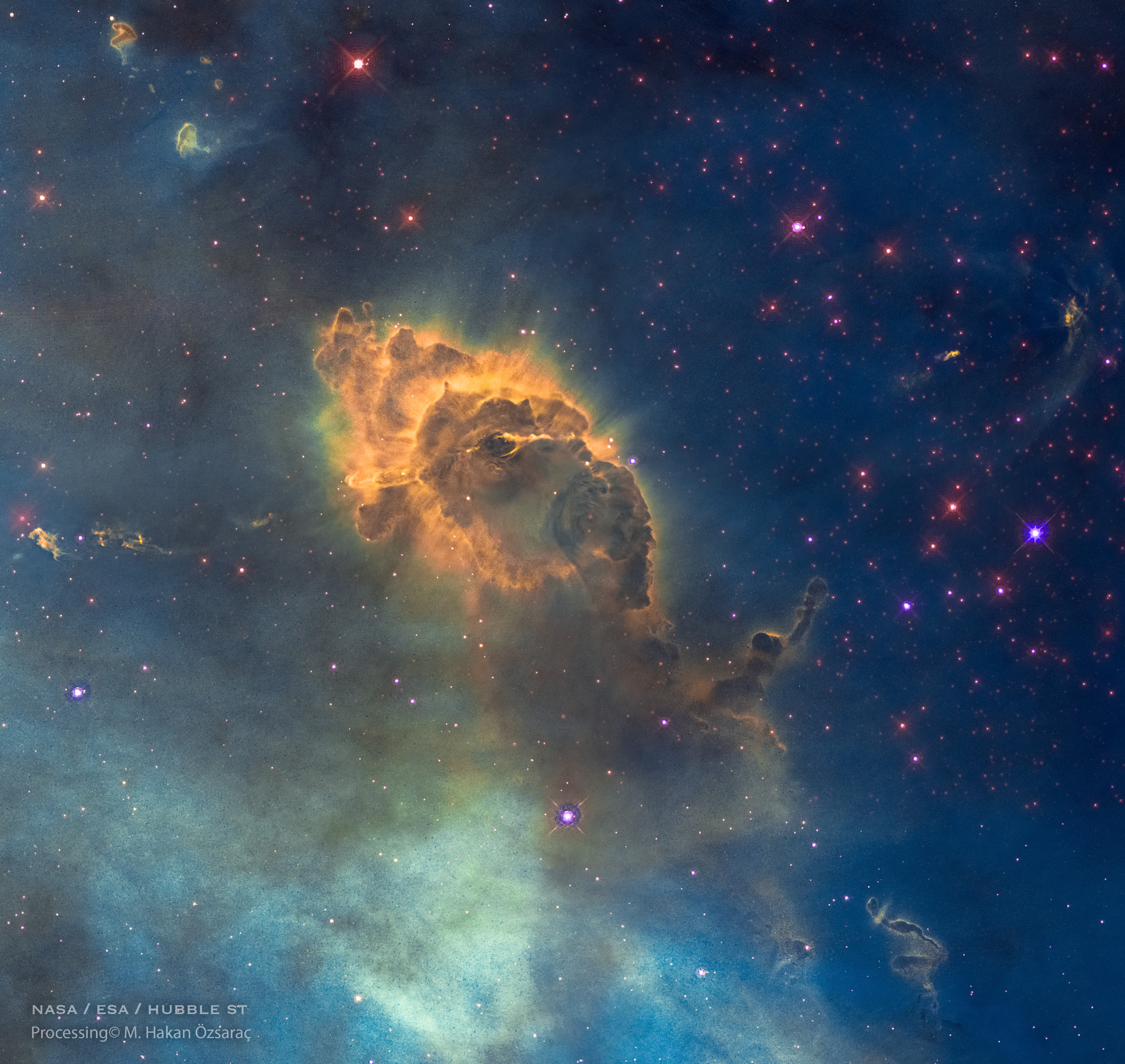 APOD: 2021 December 14 – HH 666: Carina Dust Pillar with Jet