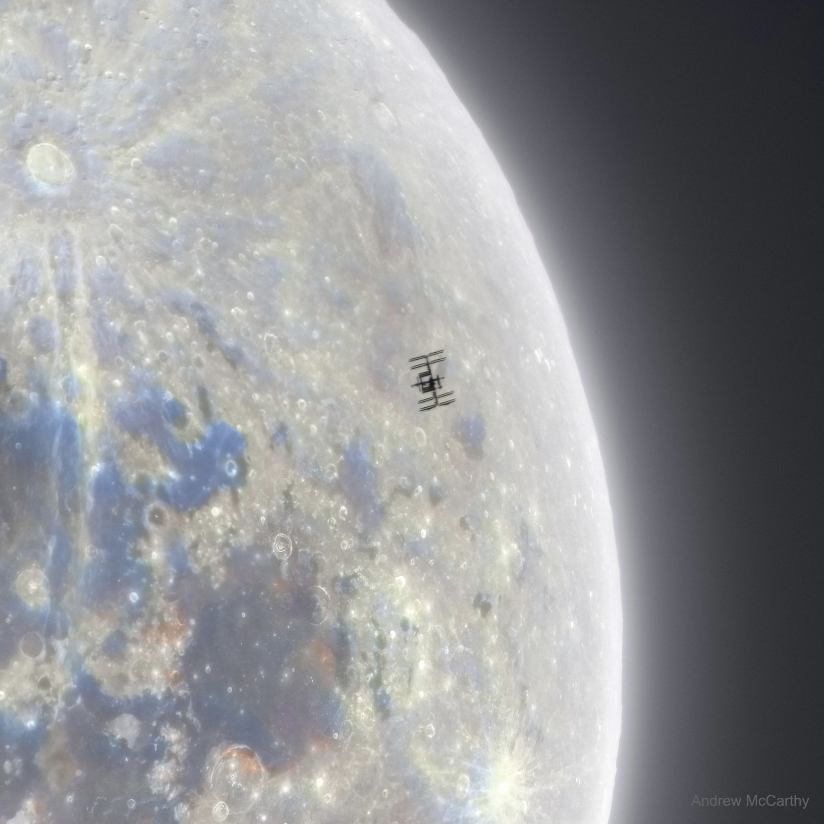 APOD: 2021 December 6 – Space Station Silhouette on the Moon