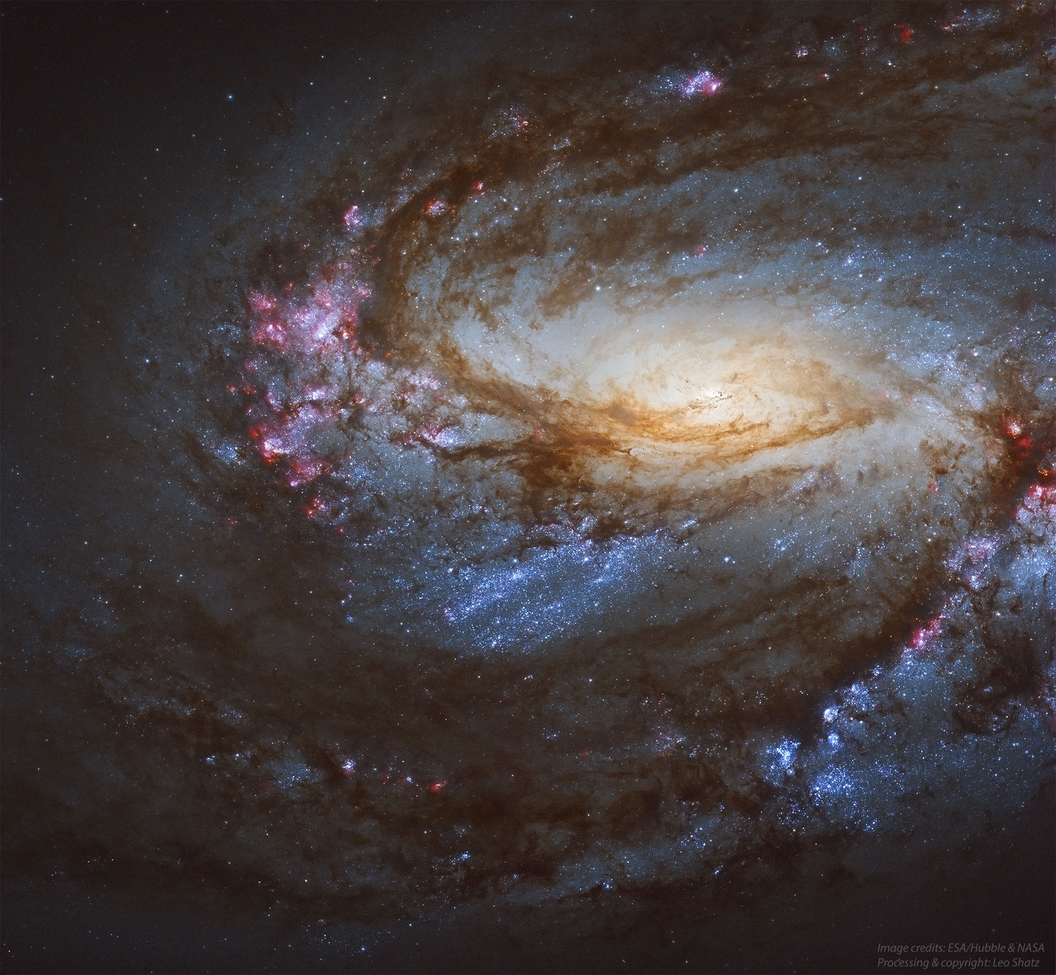 APOD: 2021 February 24 – Spiral Galaxy M66 from Hubble