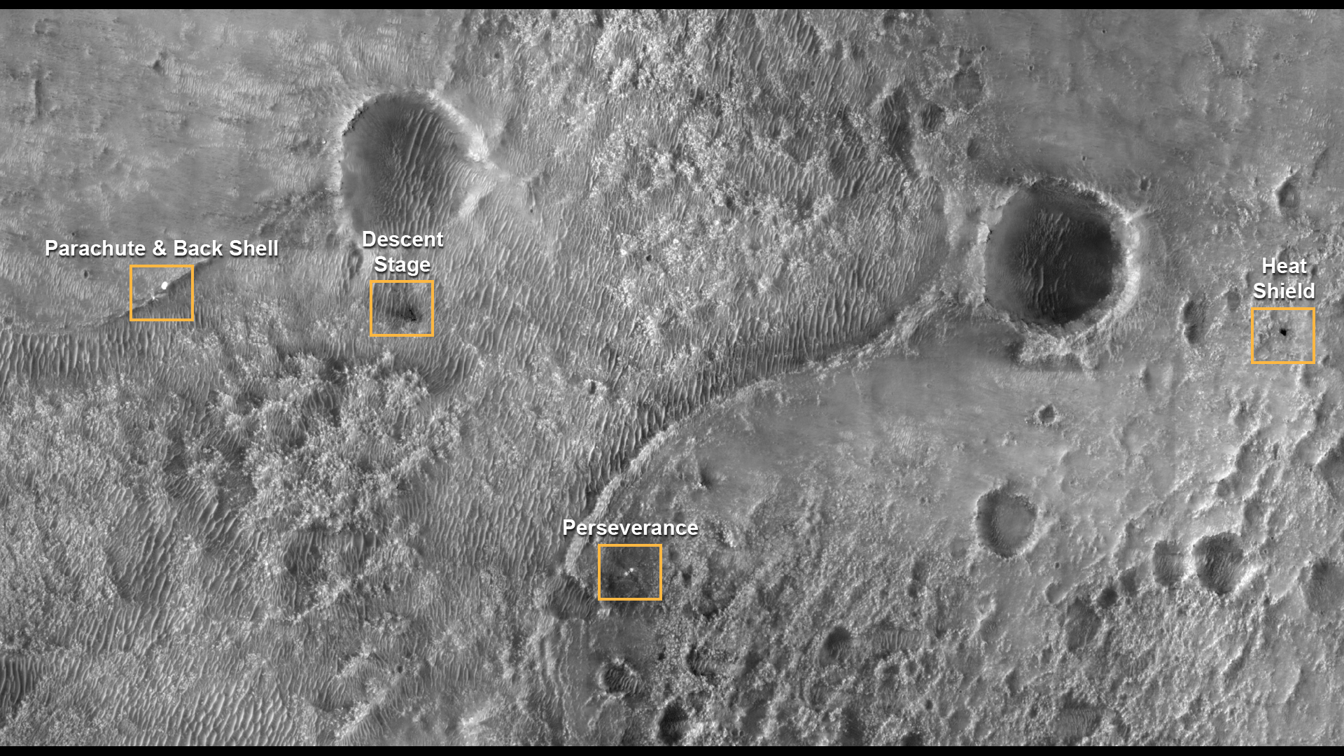 APOD: 2021 February 27 – Perseverance Landing Site from Mars Reconnaissance Orbiter
