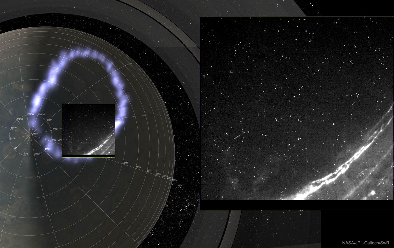 APOD: 2021 March 24 – Aurorae and Lightning on Jupiter