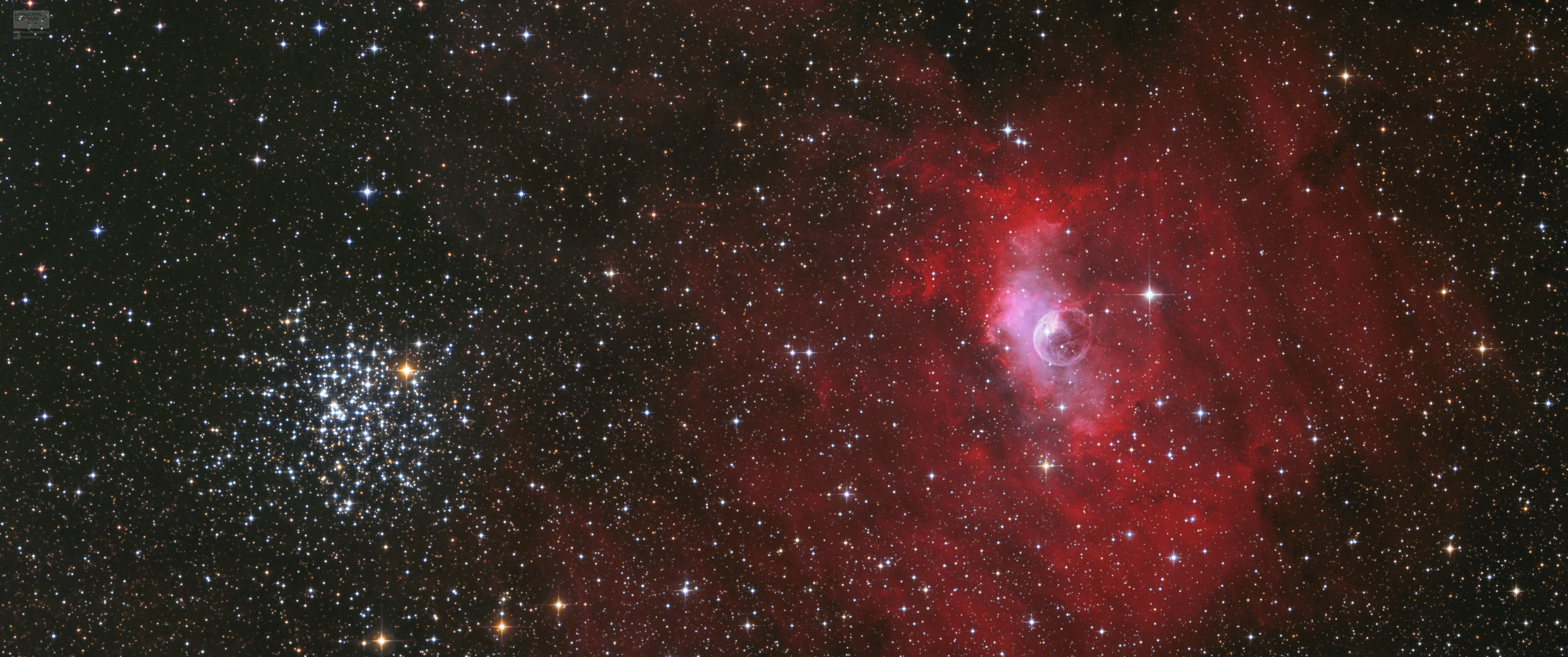 APOD: 2021 September 25 – The Bubble and the Star Cluster
