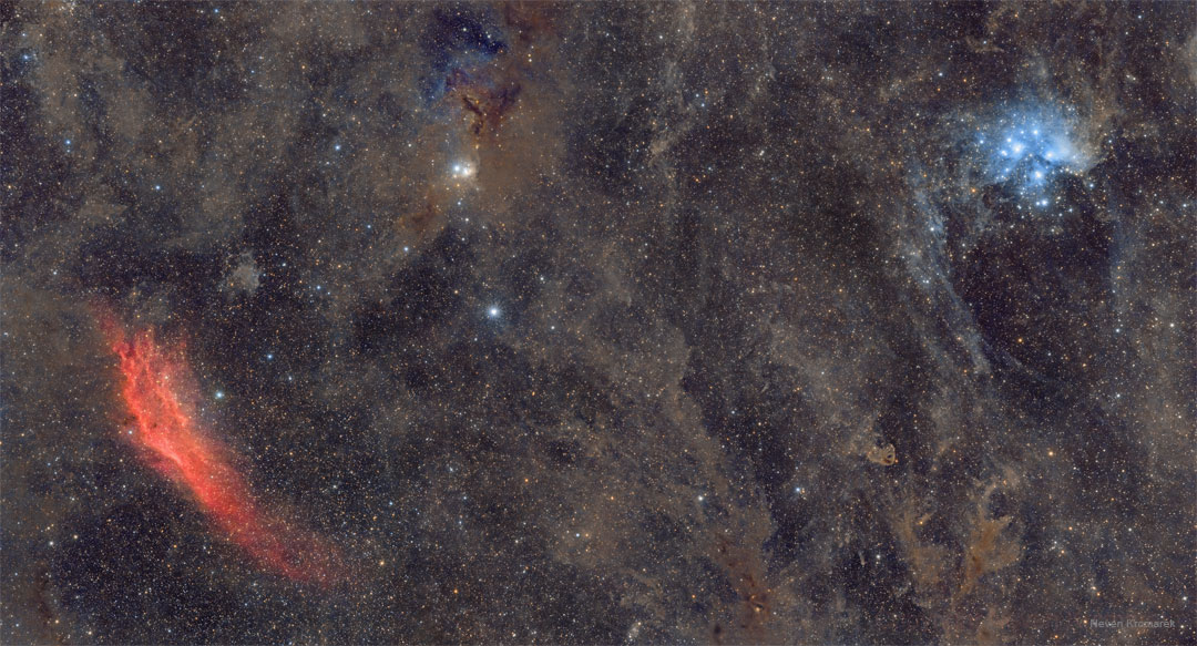APOD: 2022 April 5 – Seven Sisters versus California