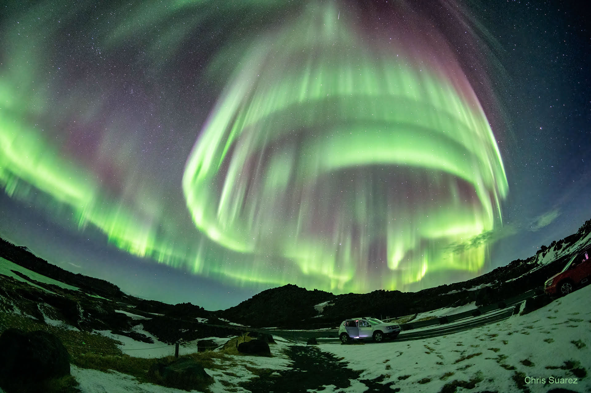 APOD: 2022 April 4 – A Vortex Aurora over Iceland