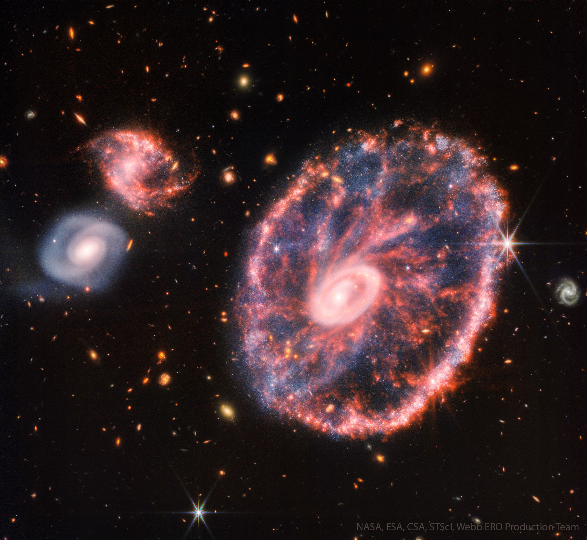 APOD: 2022 August 24 – The Cartwheel Galaxy from Webb