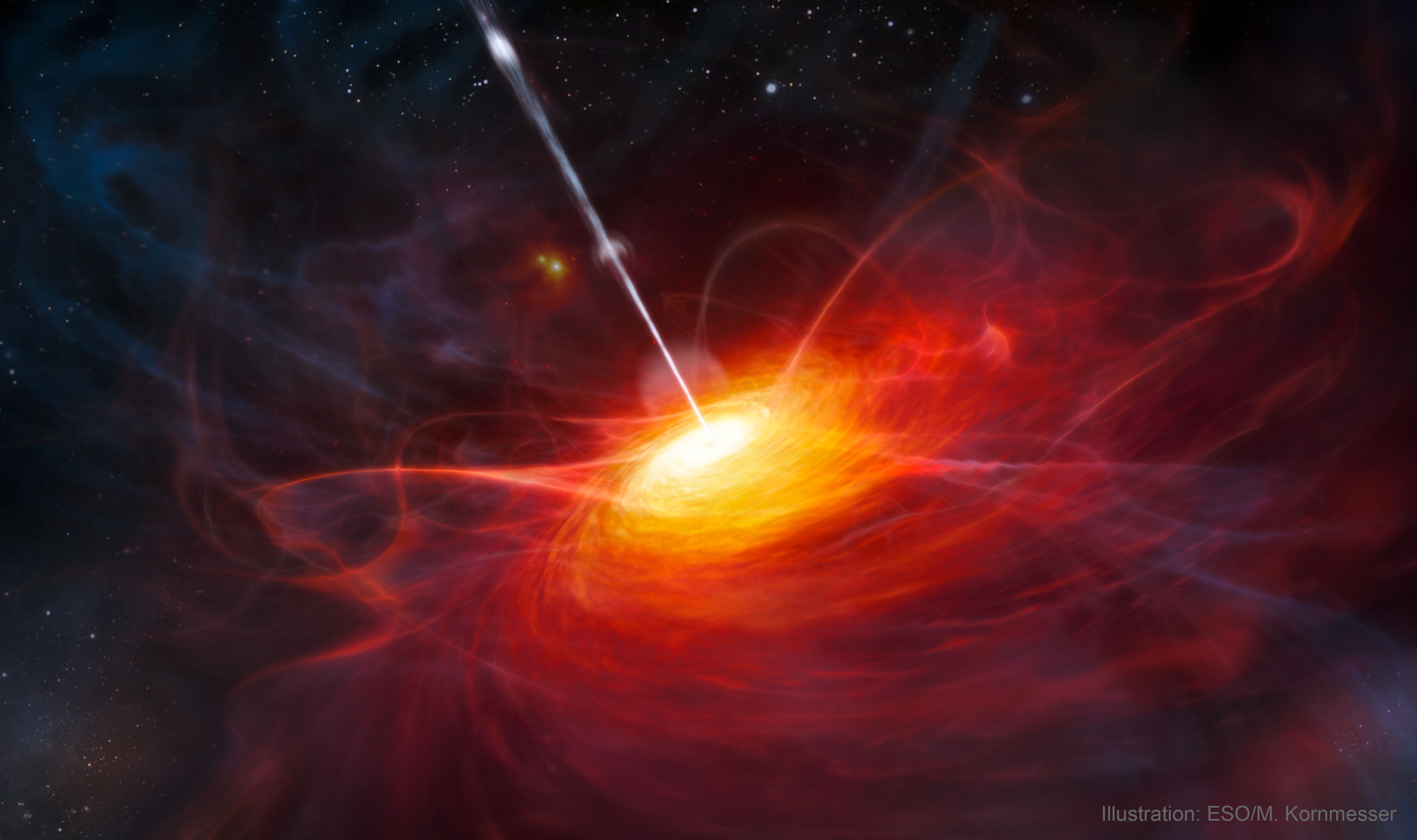 APOD: 2022 February 22 – Illustration: An Early Quasar