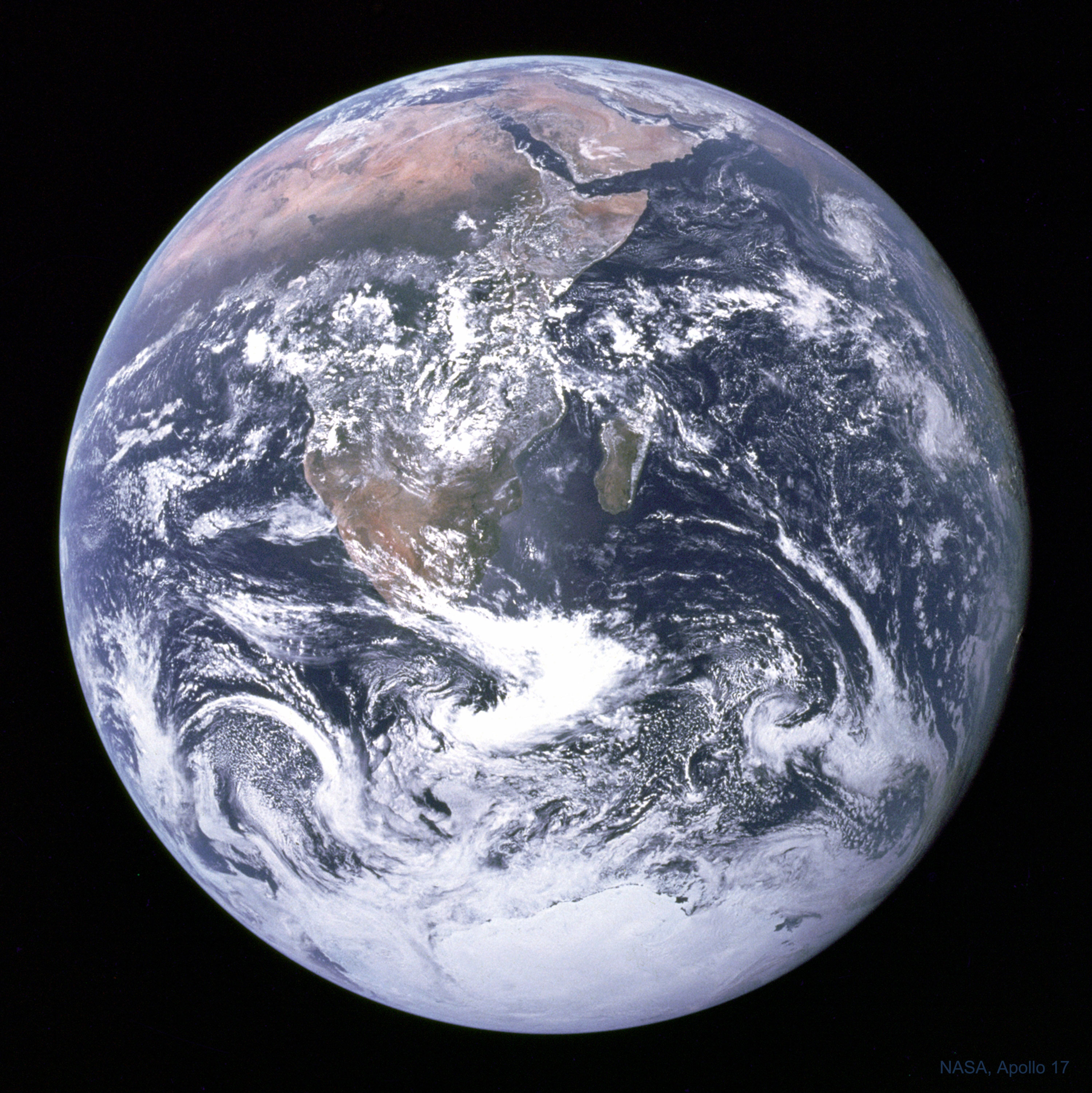 The featured image shows a full face of Earth as photographed by the Apollo 17 Crew in 1972. Please see the explanation for more detailed information.