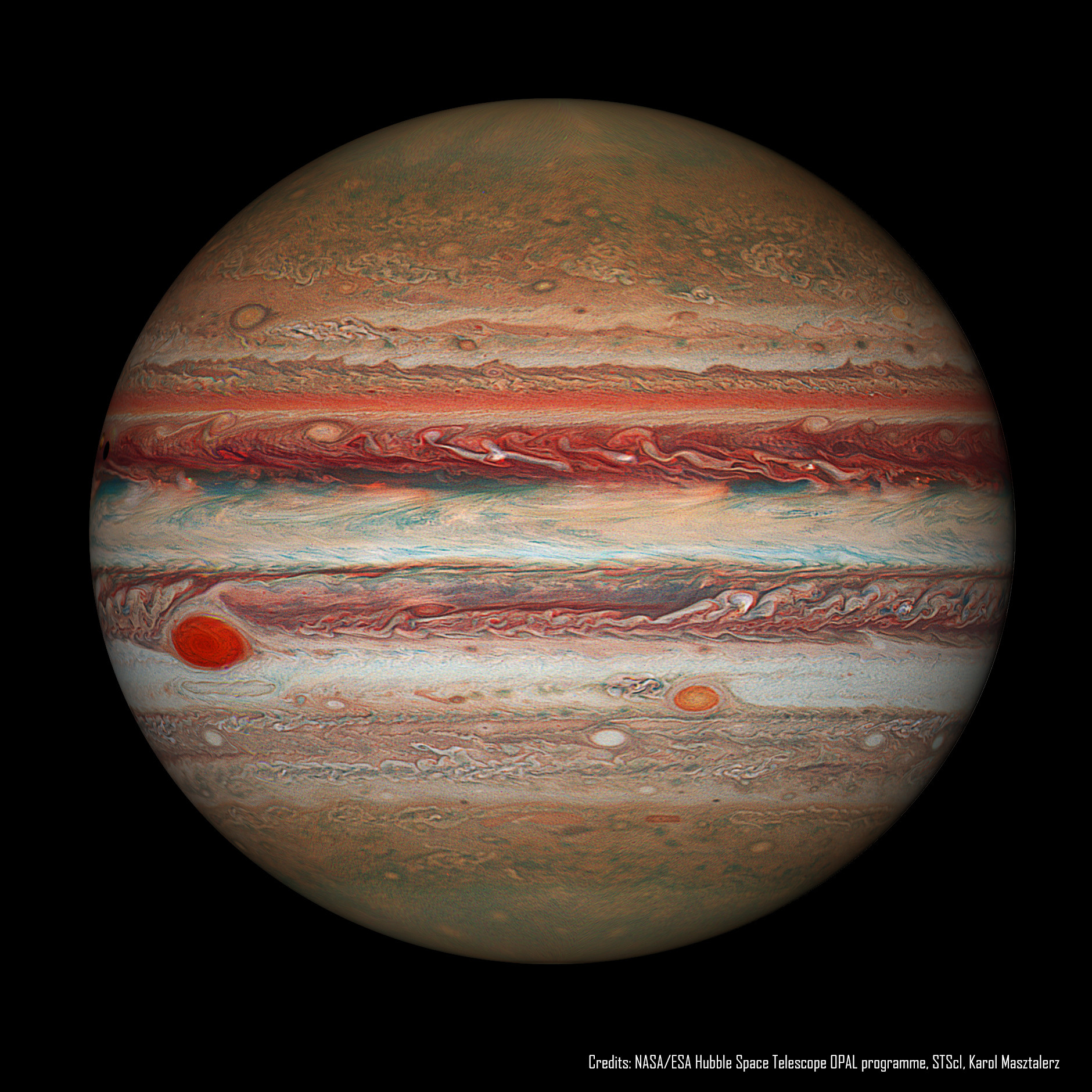 APOD: 2022 January 9 – Hubbles Jupiter and the Shrinking Great Red Spot