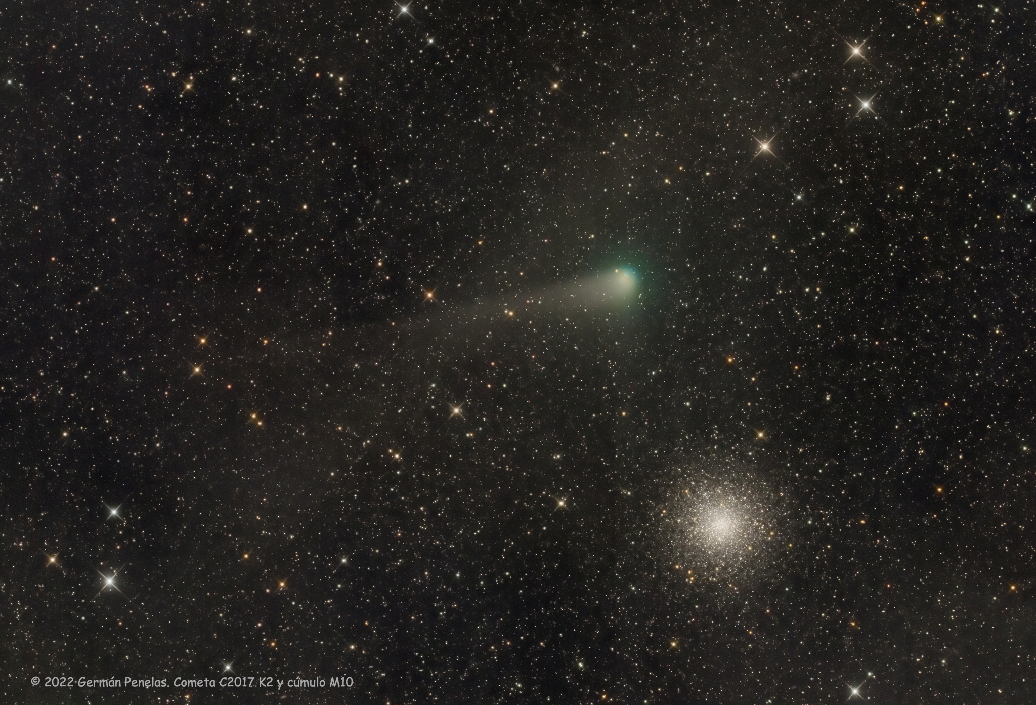 APOD: 2022 July 21 – Messier 10 and Comet