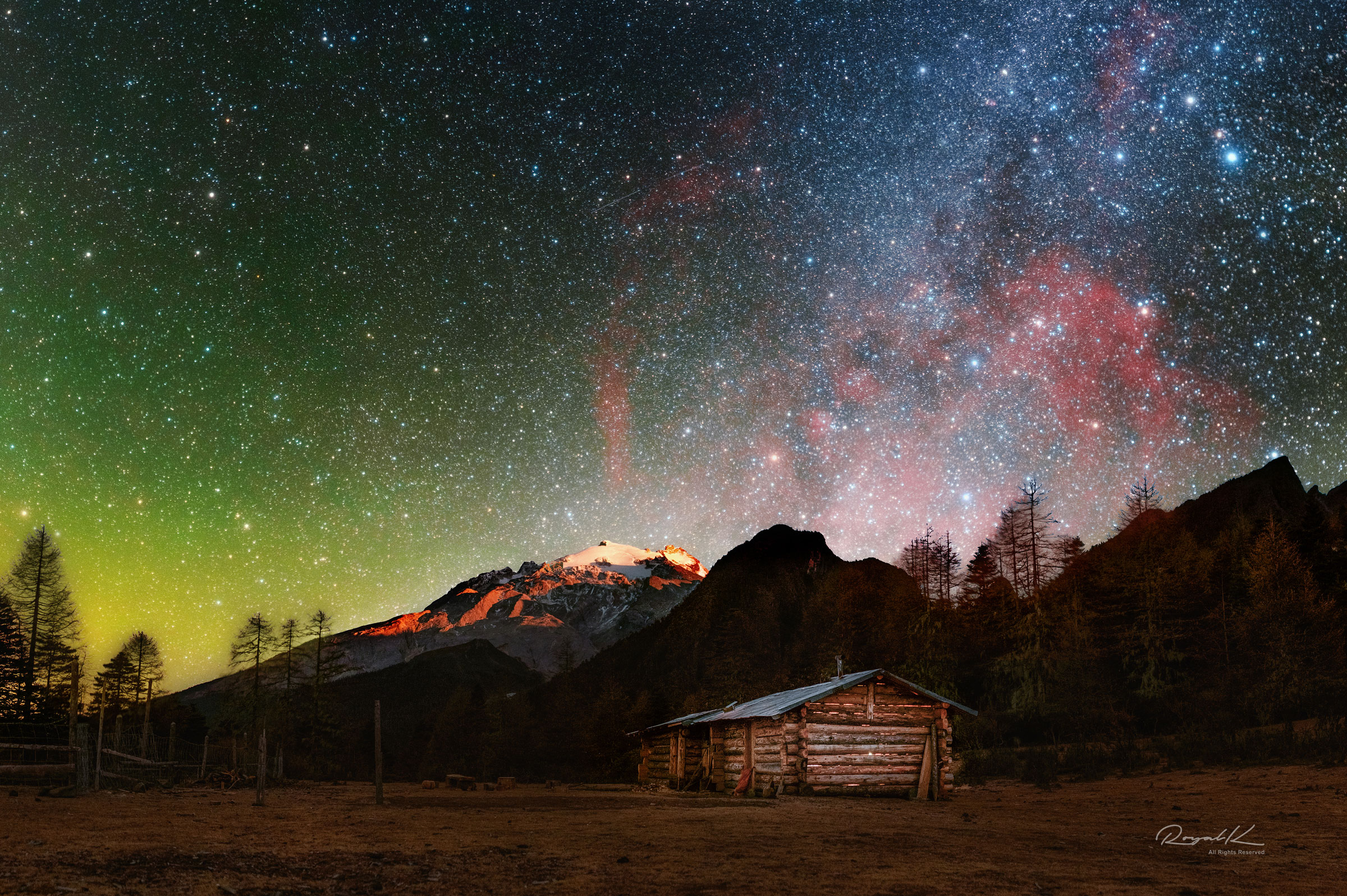 APOD: 2022 June 27 – The Gum Nebula over Snowy Mountains